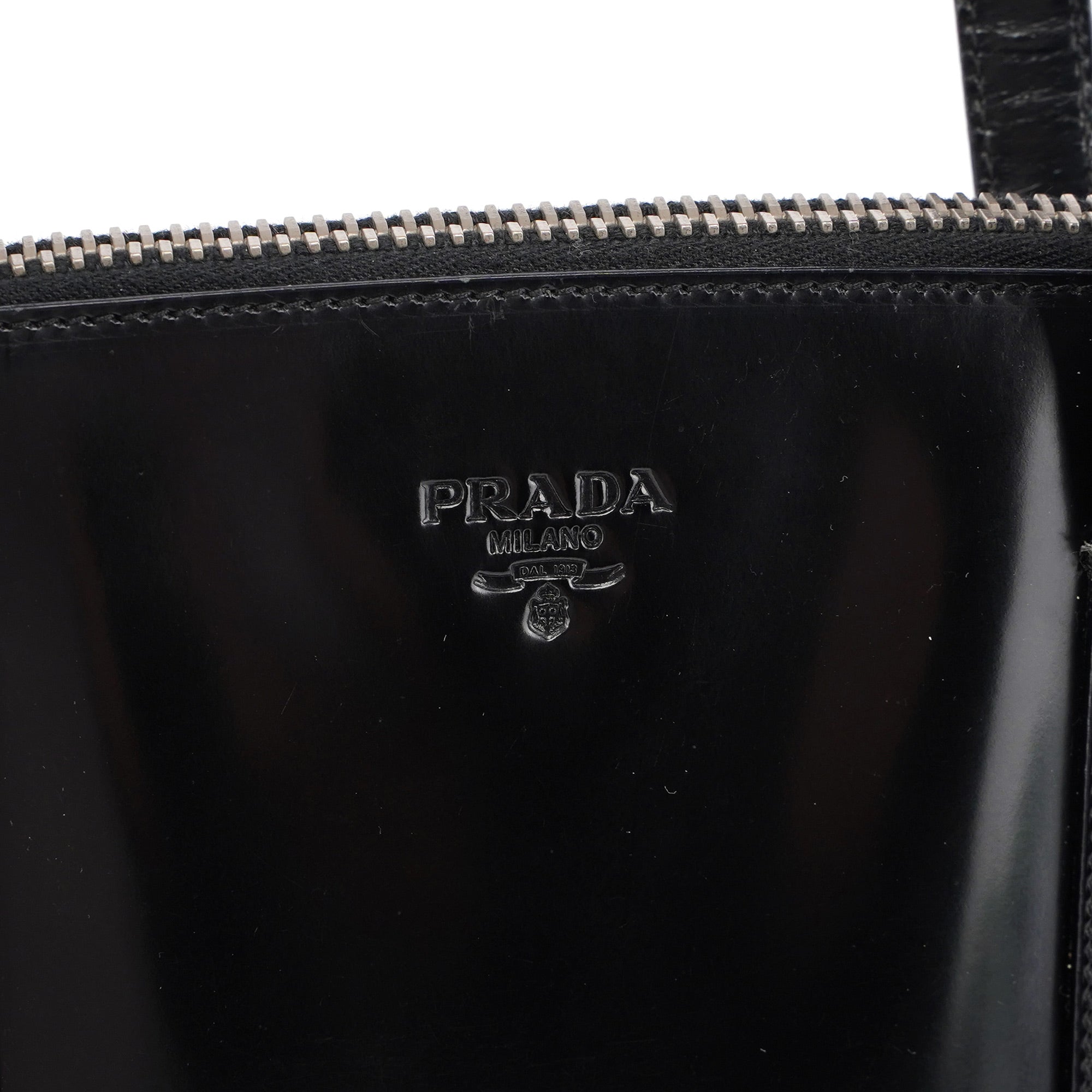 Prada 1995 Black Spazzolato Tote