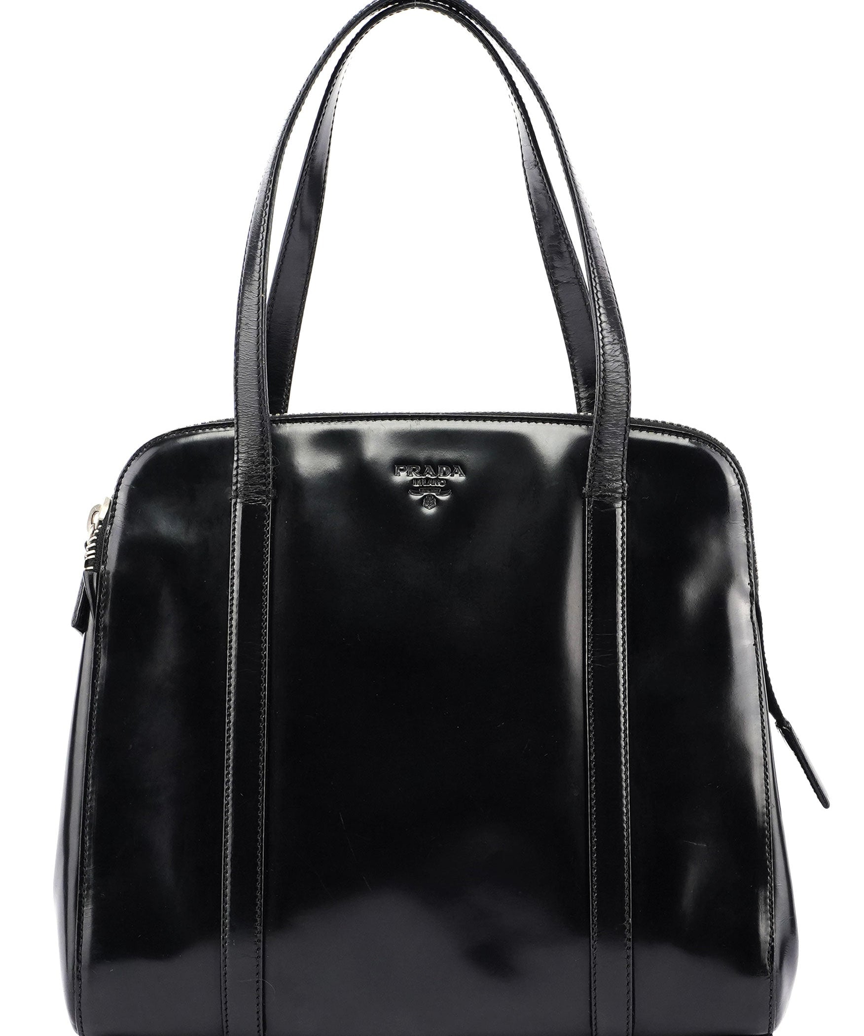 Prada 1995 Black Spazzolato Tote