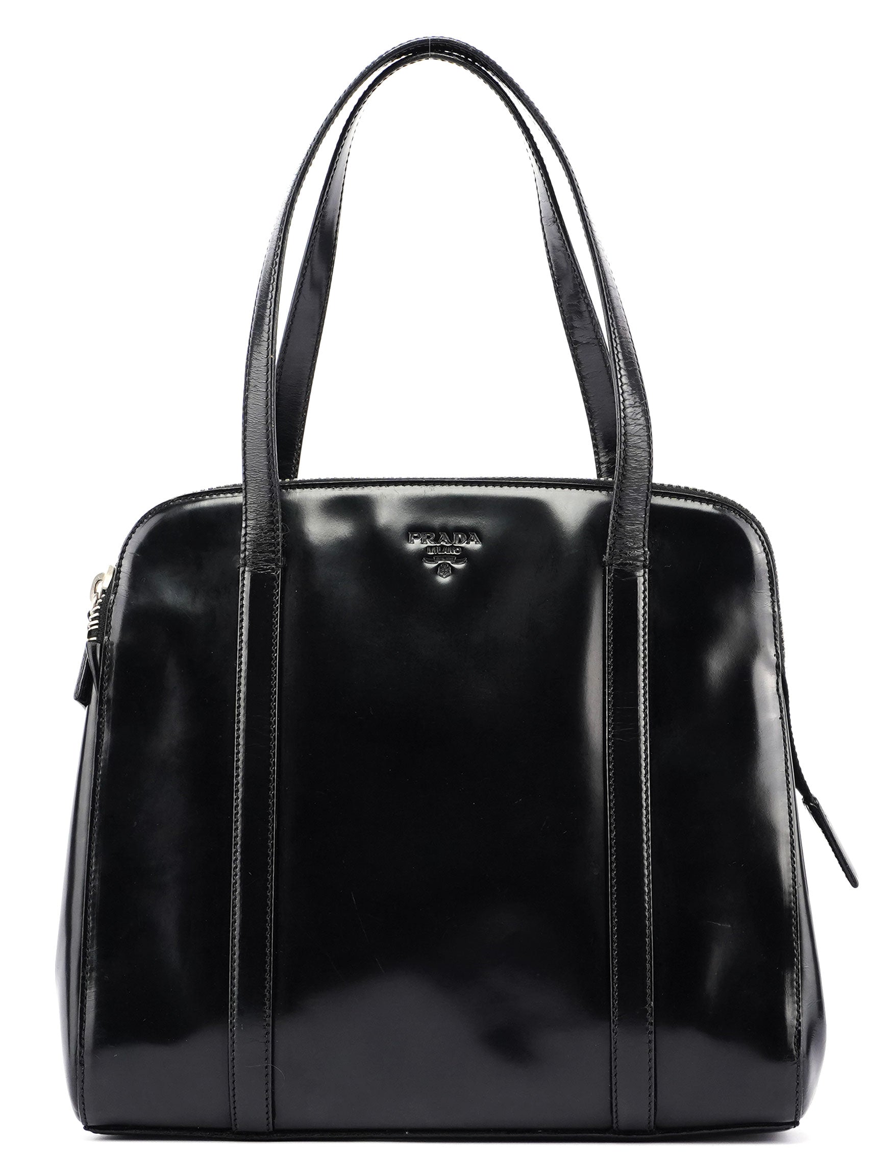 Prada 1995 Black Spazzolato Tote