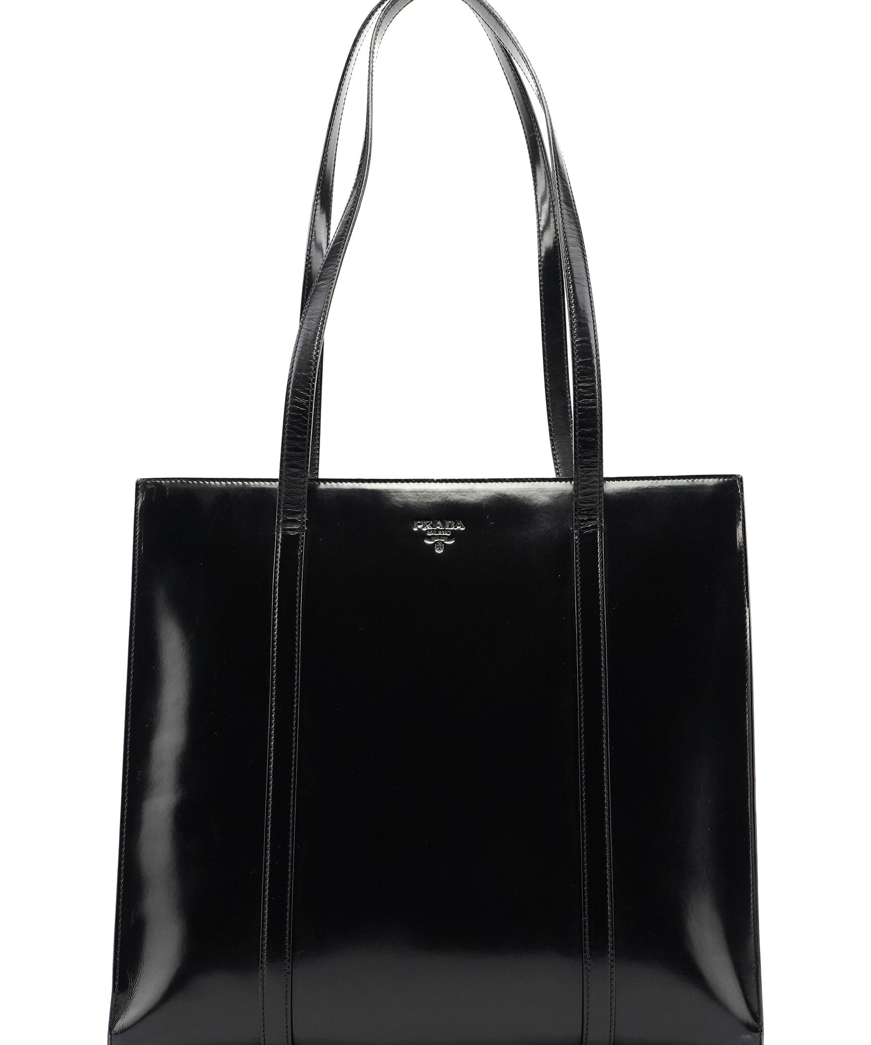 Prada 1995 Black Spazzolato Tote