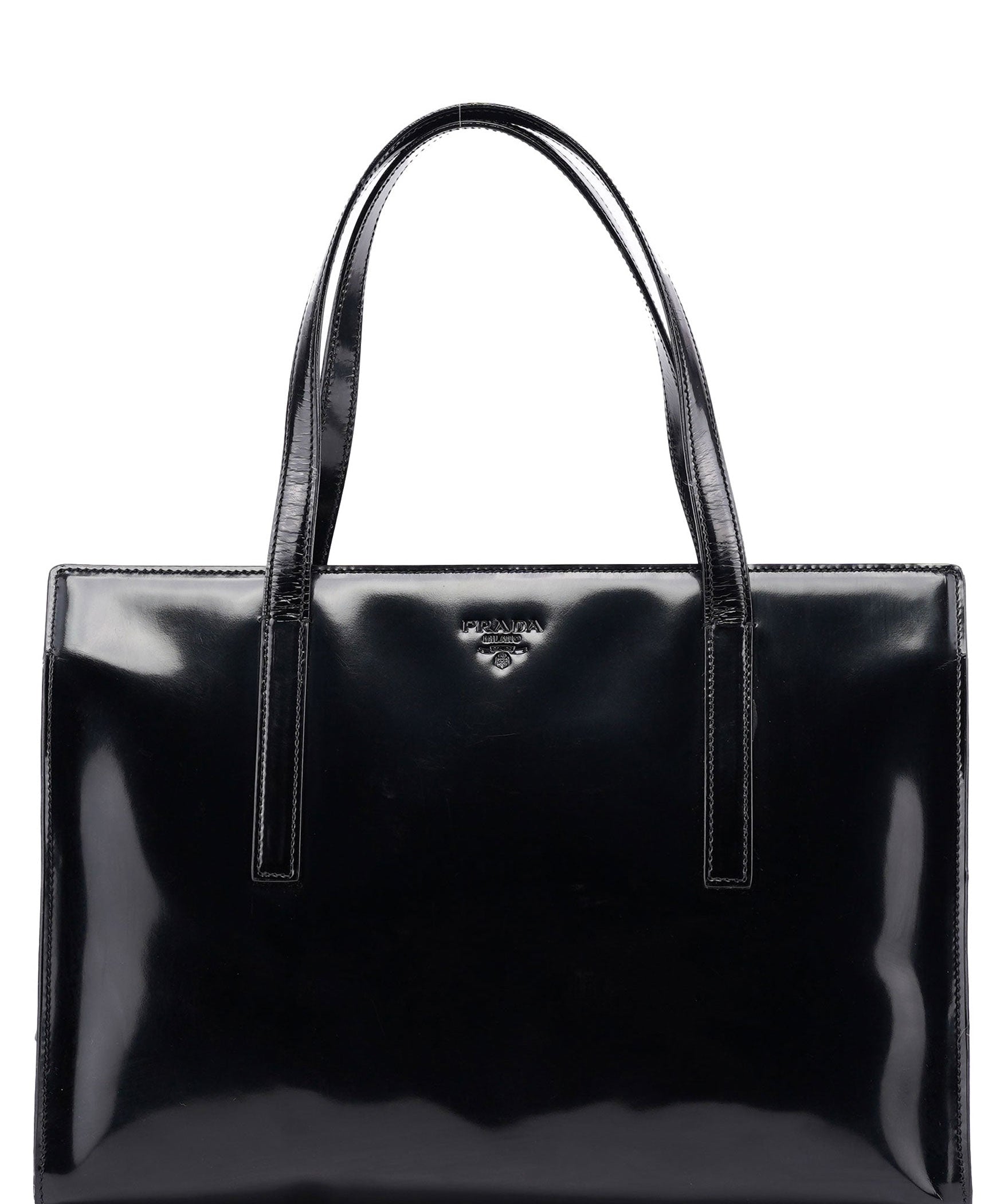 Prada 1995 Black Spazzolato Tote Bag