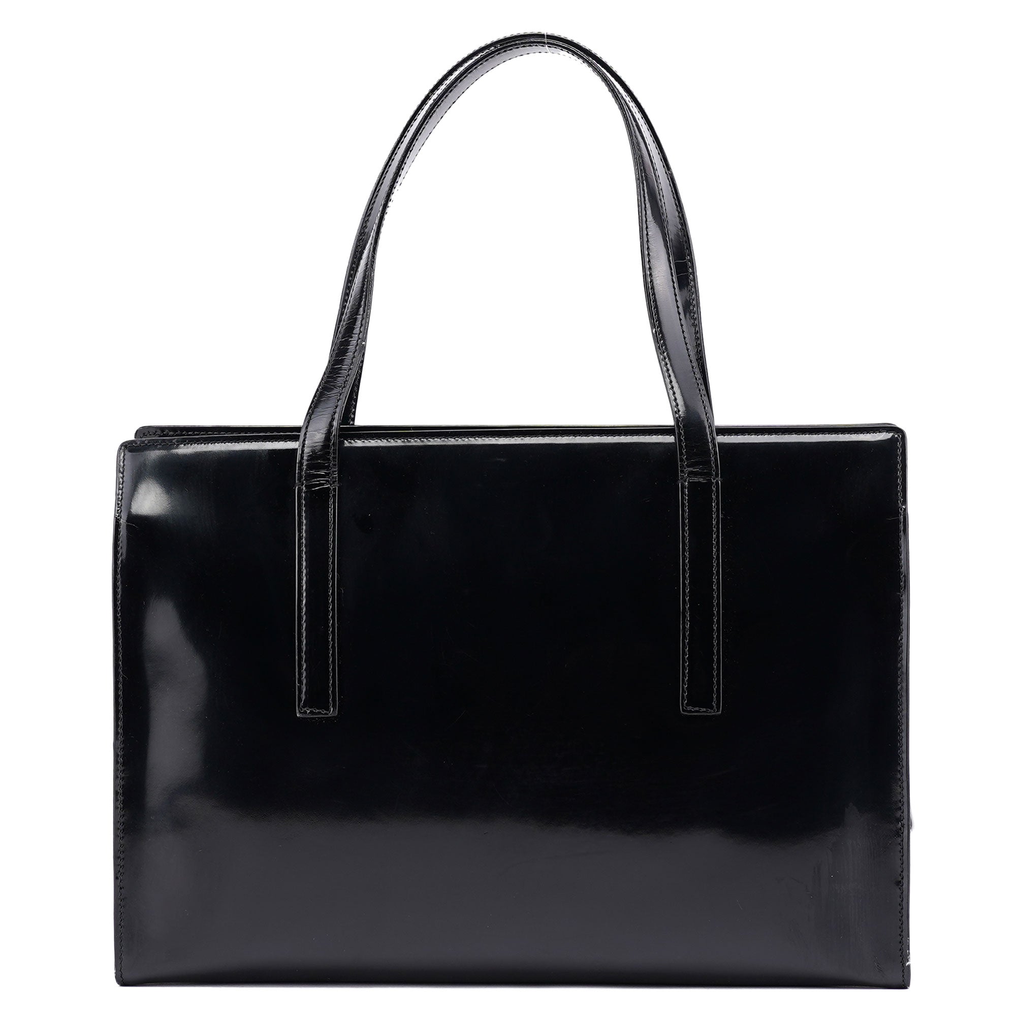 Prada 1995 Black Spazzolato Tote Bag