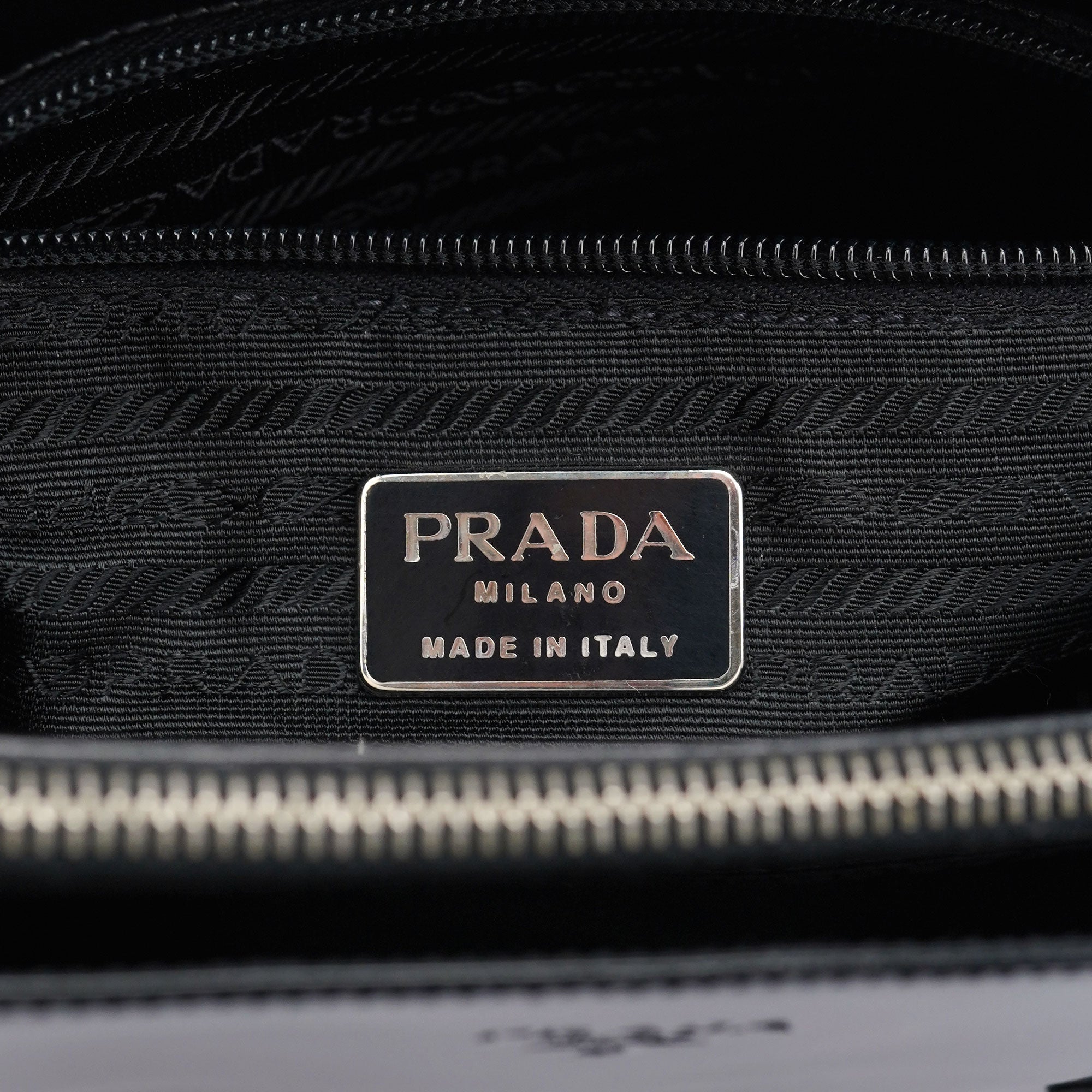 Prada 1995 Black Spazzolato Tote Bag