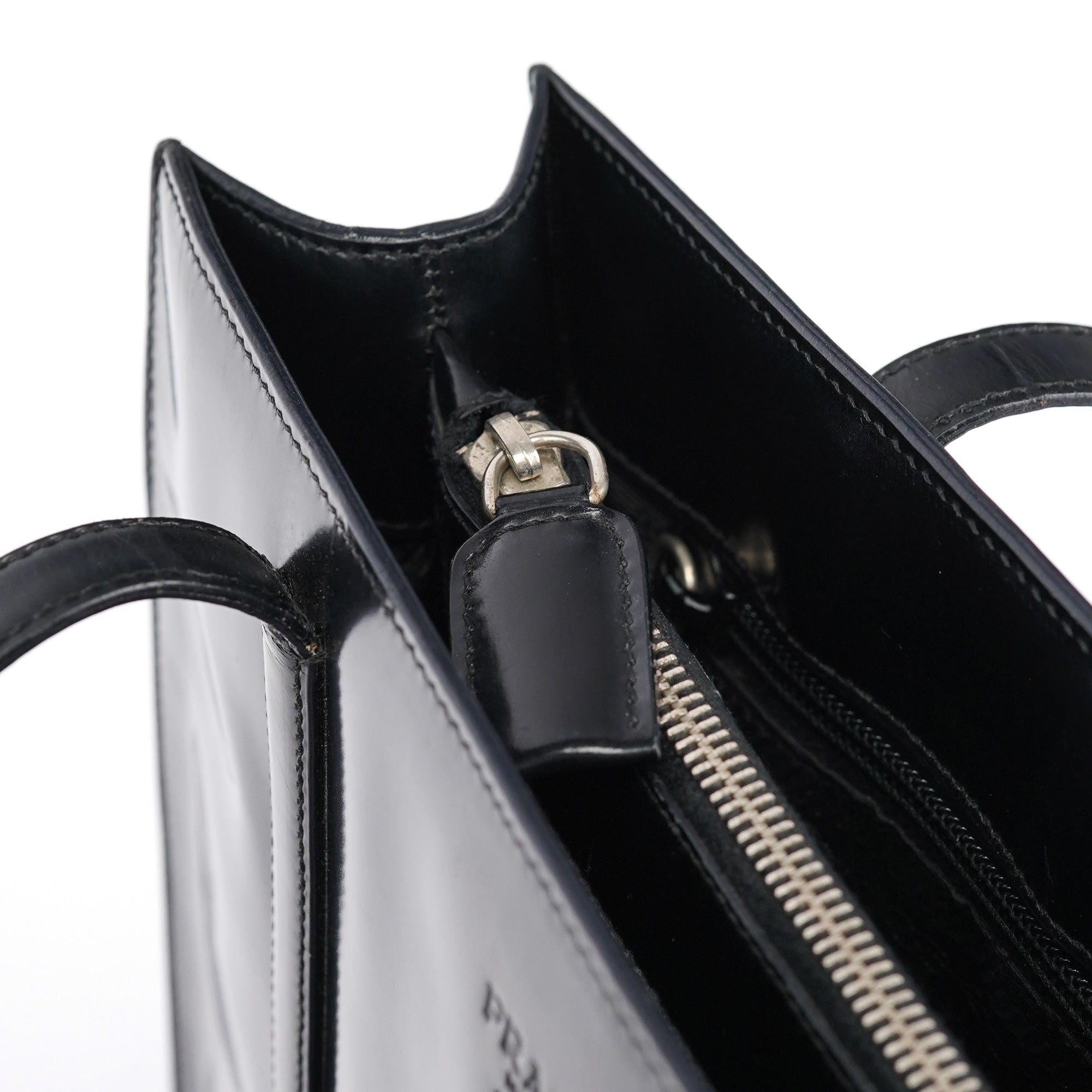 Prada 1995 Black Spazzolato Tote Bag