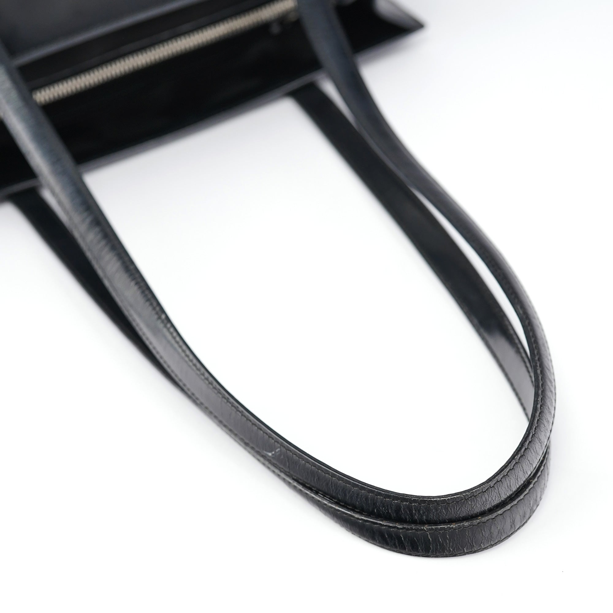 Prada 1995 Black Spazzolato Tote Bag