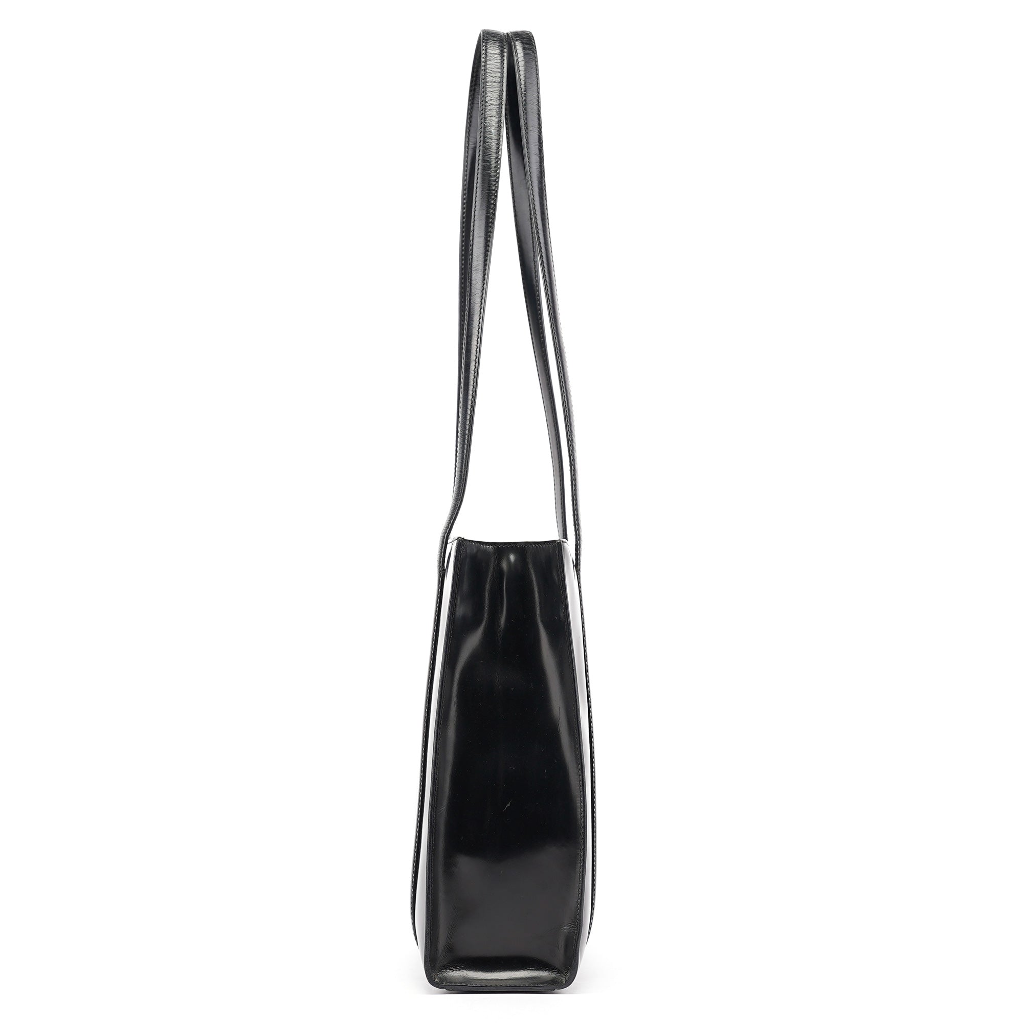 Prada 1995 Black Spazzolato Tote Bag