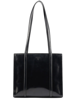 Prada 1995 Black Spazzolato Tote Bag