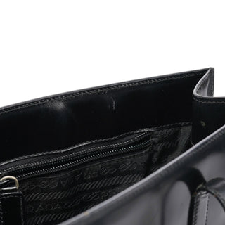 Prada 1995 Black Spazzolato Tote Bag