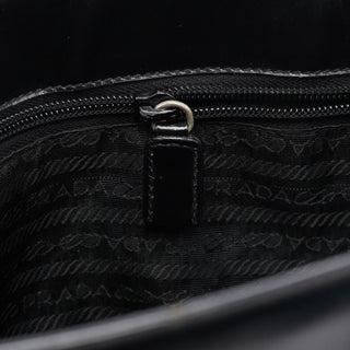 Prada 1995 Black Spazzolato Tote Bag