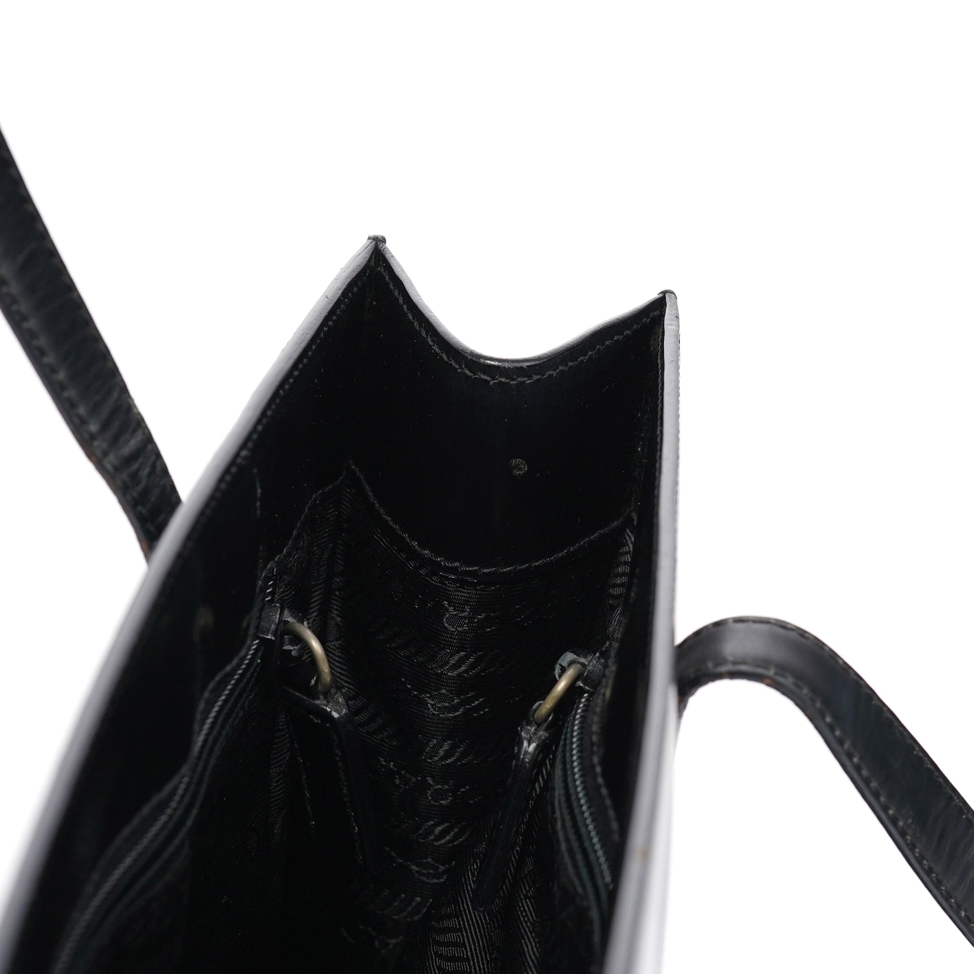 Prada 1995 Black Spazzolato Tote Bag
