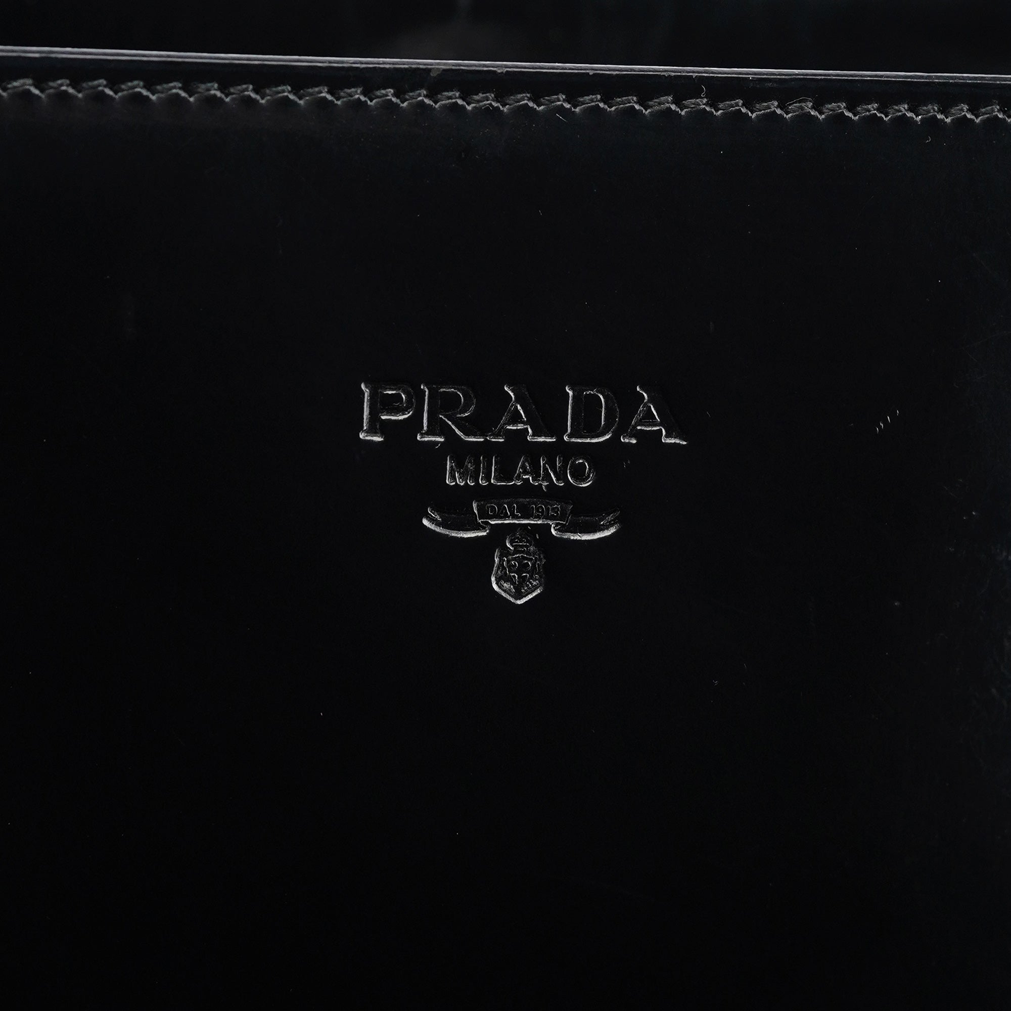 Prada 1995 Black Spazzolato Tote Bag
