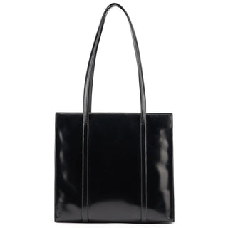 Prada 1995 Black Spazzolato Tote Bag