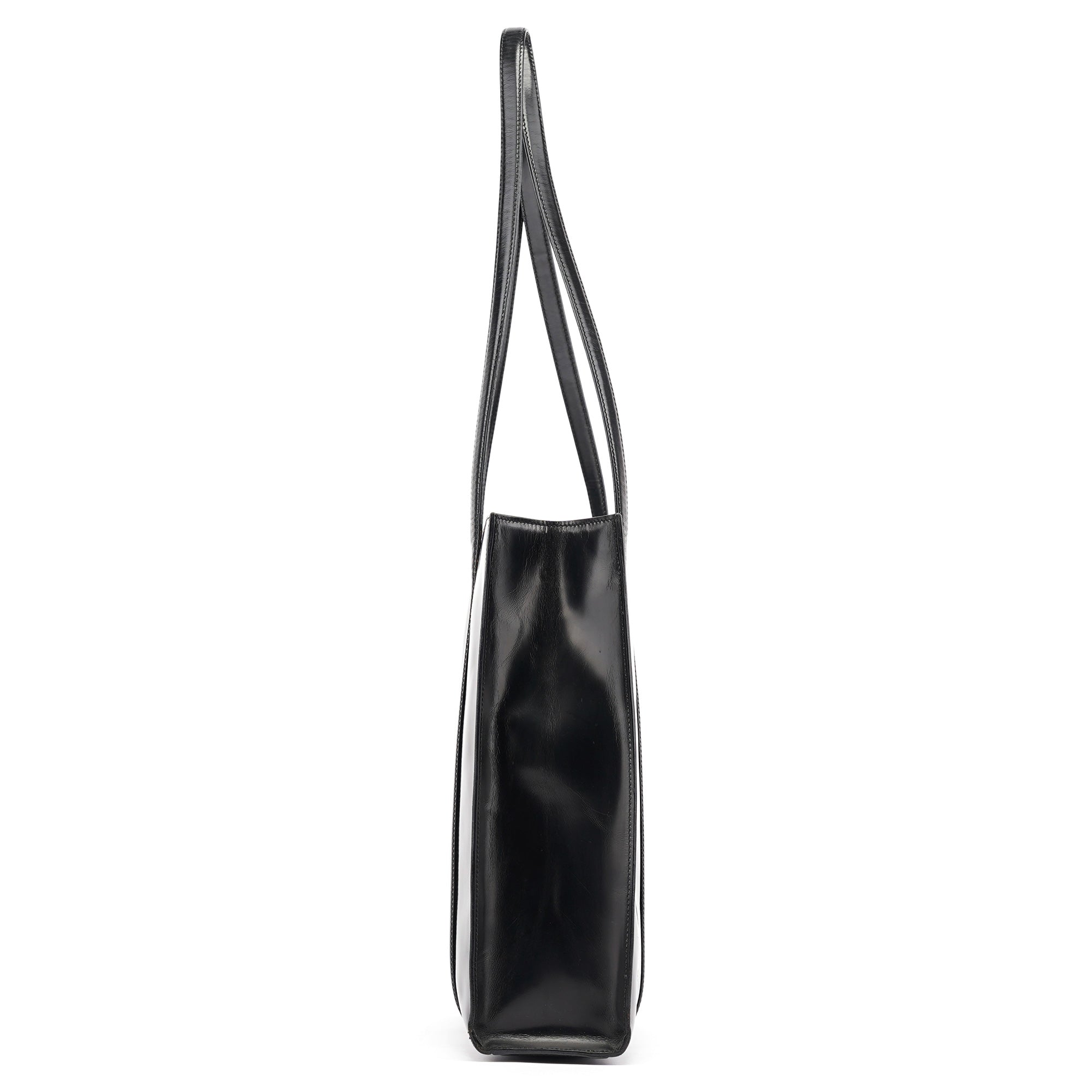 Prada 1995 Black Spazzolato Tote Bag