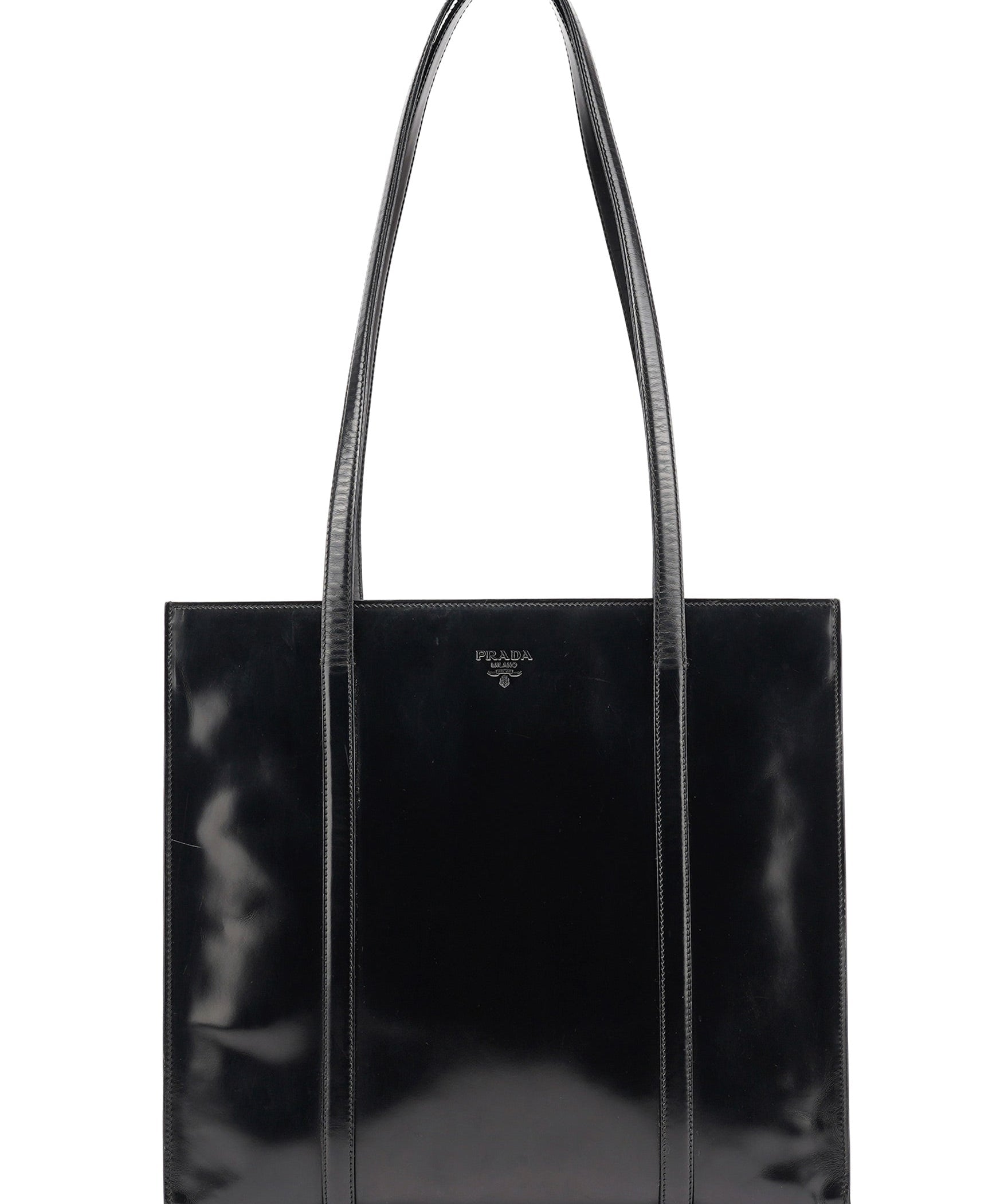 Prada 1995 Black Spazzolato Tote Bag