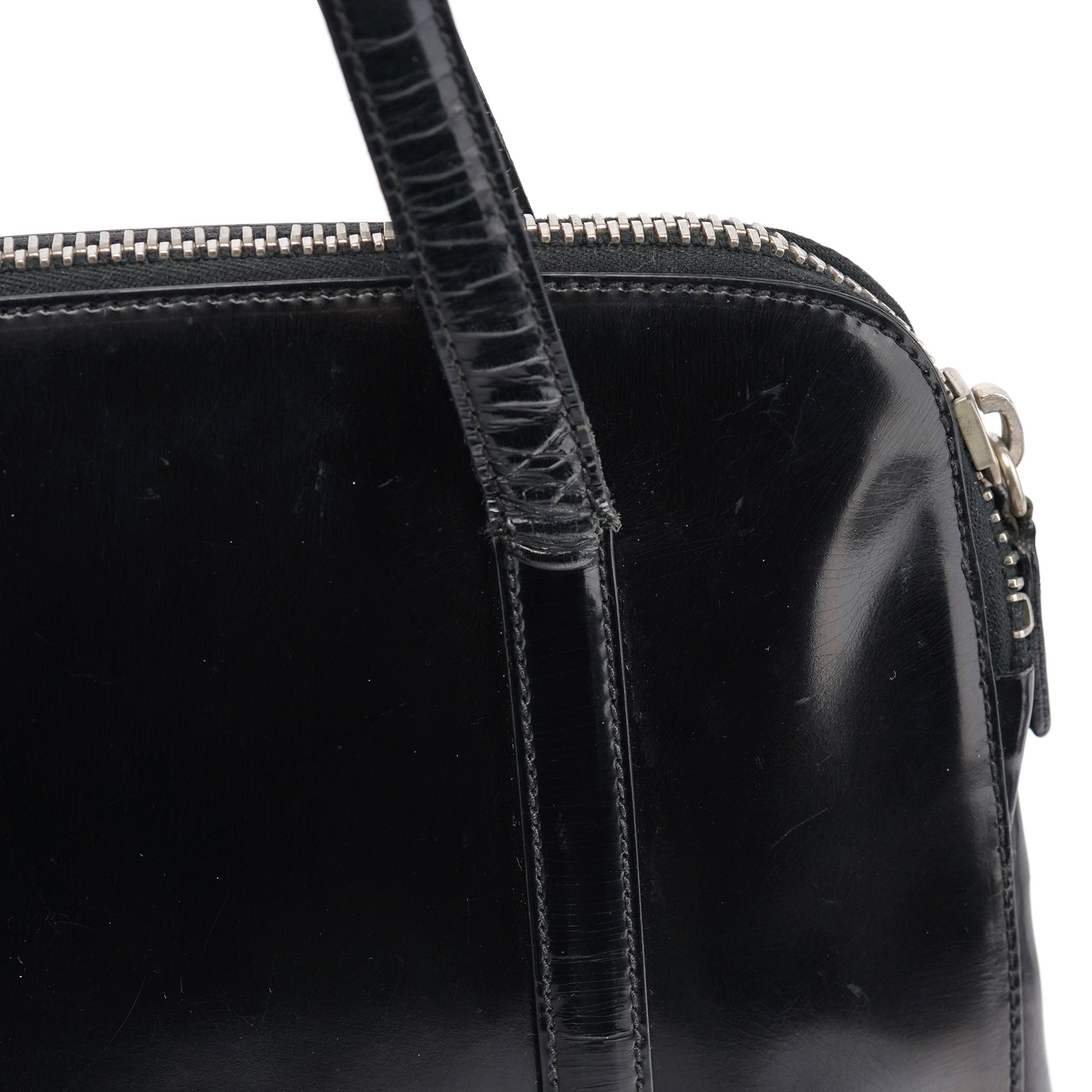 Prada 1995 Black Spazzolato Tote Bag