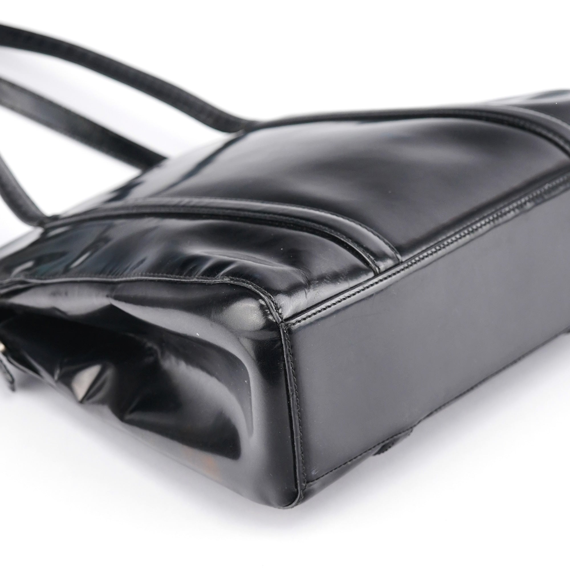 Prada 1995 Black Spazzolato Tote Bag