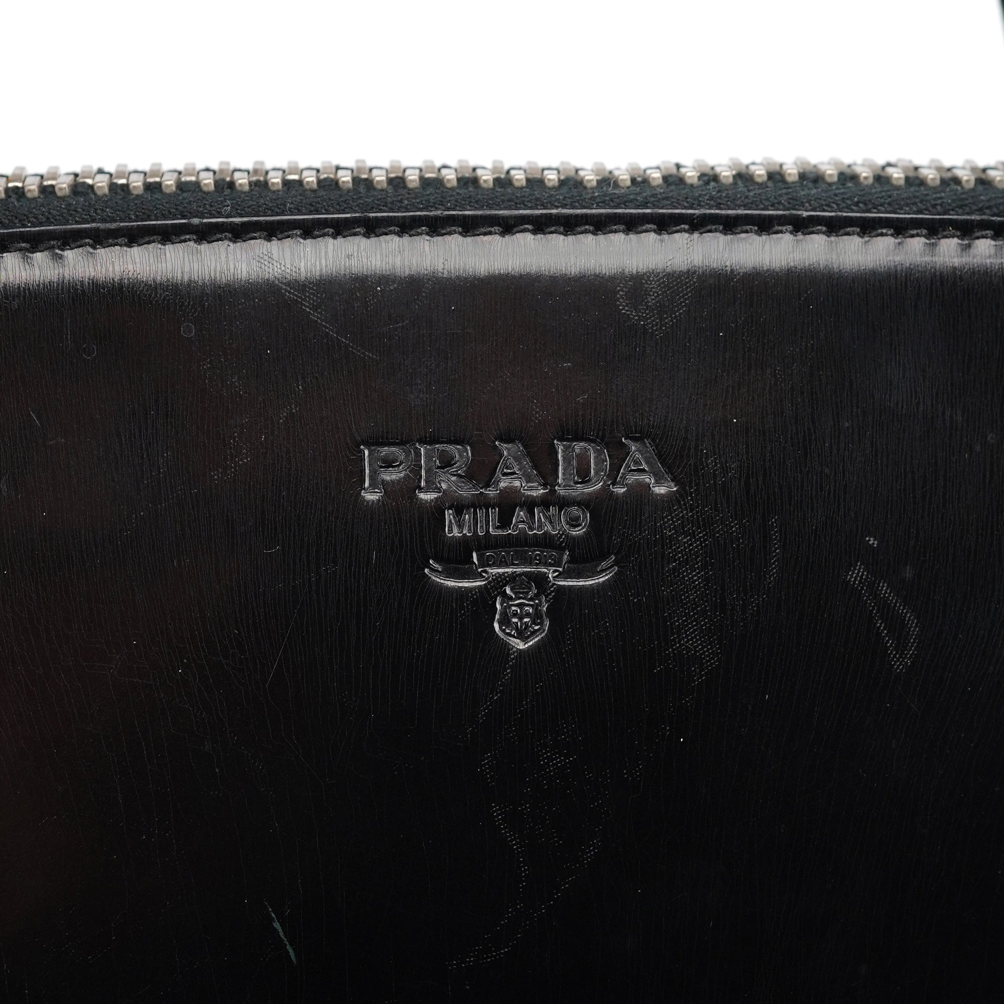 Prada 1995 Black Spazzolato Tote Bag
