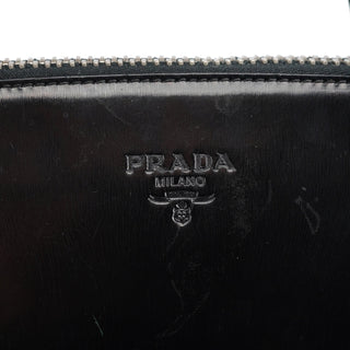Prada 1995 Black Spazzolato Tote Bag