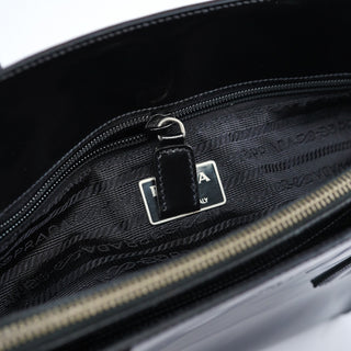 Prada 1995 Black Spazzolato Tote Bag