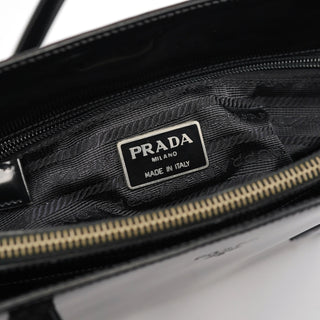 Prada 1995 Black Spazzolato Tote Bag