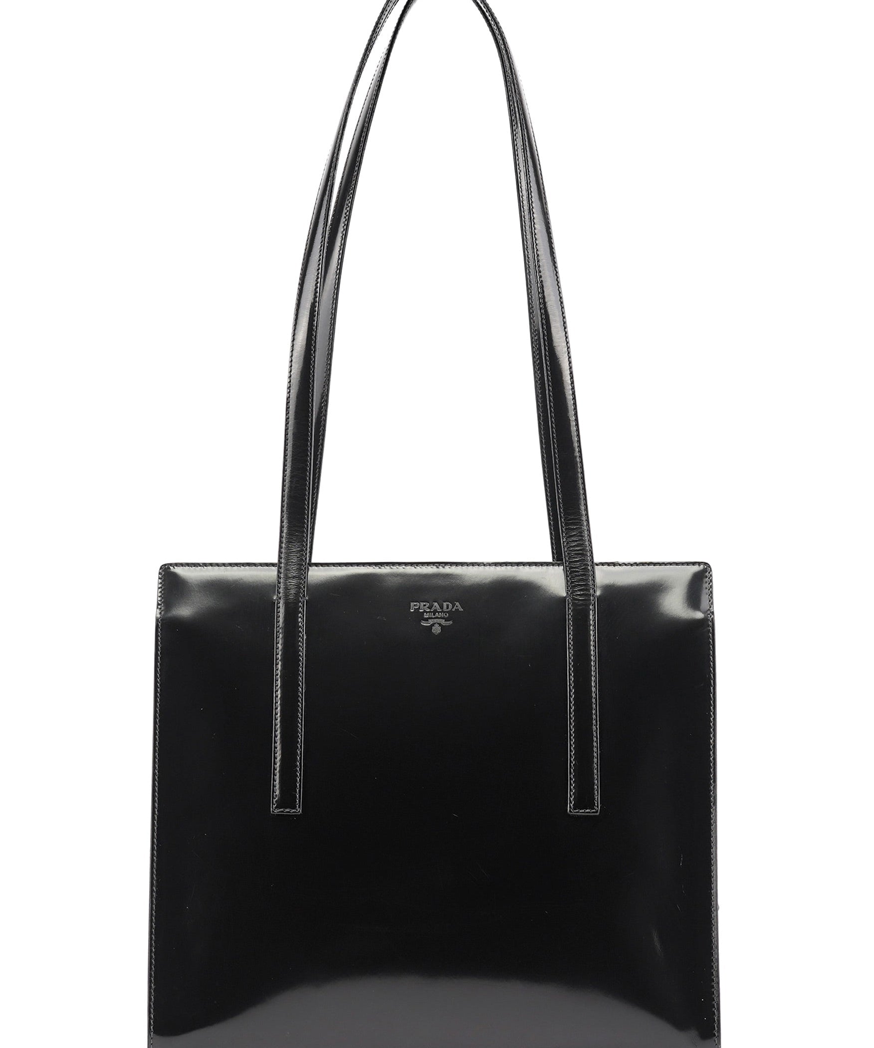 Prada 1995 Black Spazzolato Tote Bag