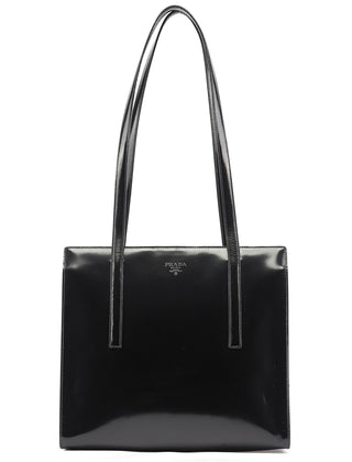 Prada 1995 Black Spazzolato Tote Bag