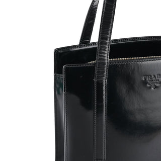 Prada 1995 Black Spazzolato Tote Bag