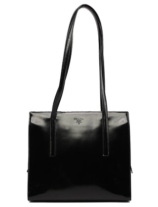 Prada 1995 Black Spazzolato Tote Bag