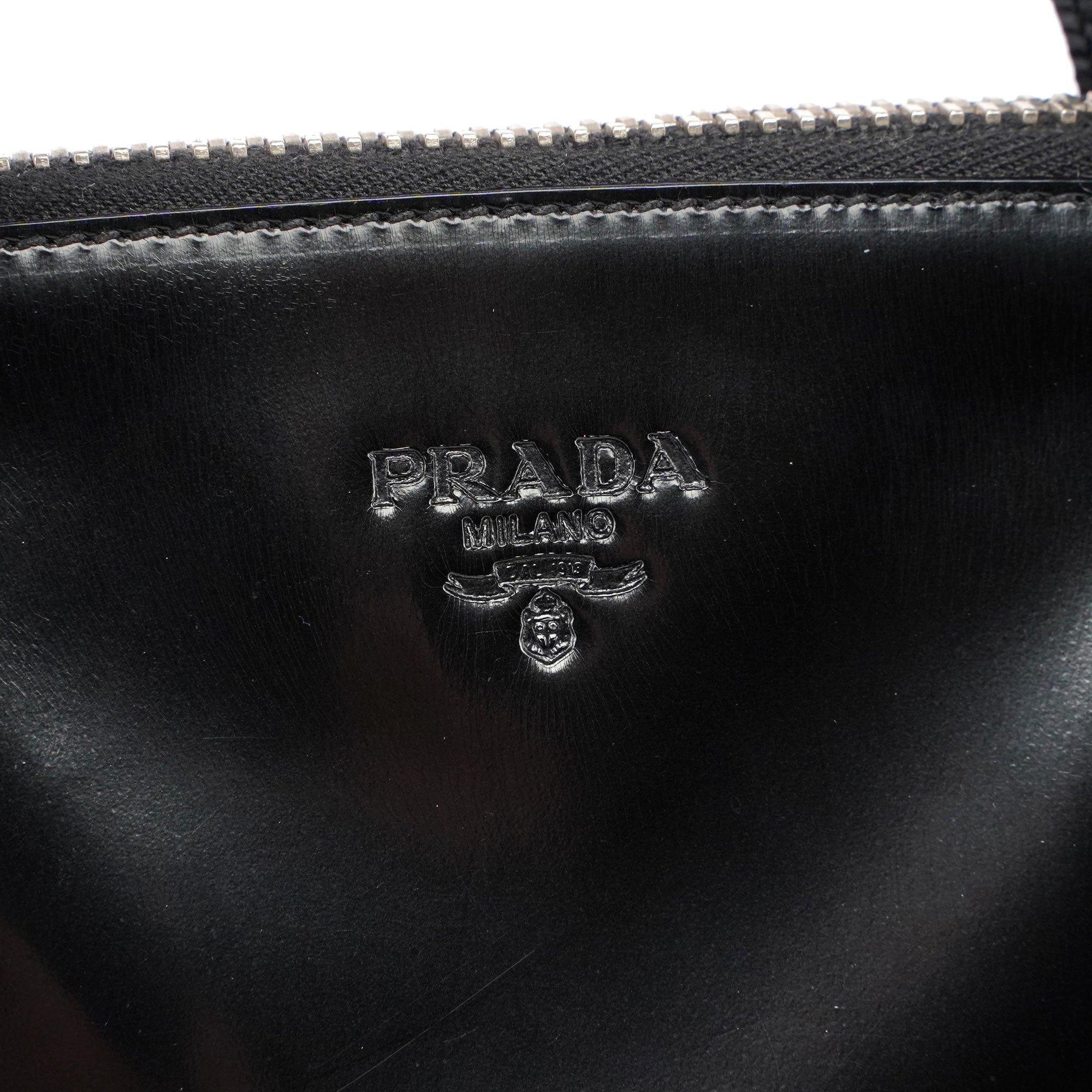 Prada 1995 Black Spazzolato Tote Bag