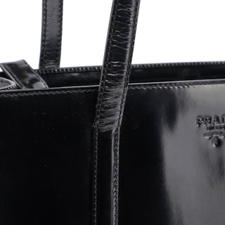 Prada 1995 Black Spazzolato Tote Bag