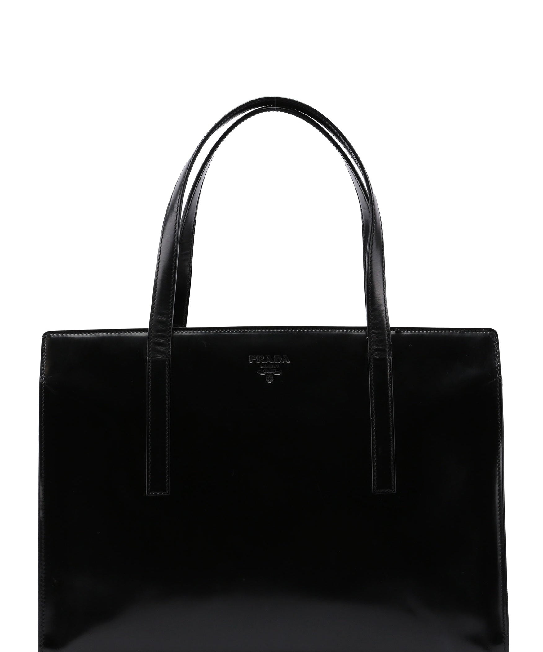 Prada 1995 Black Spazzolato Tote Bag
