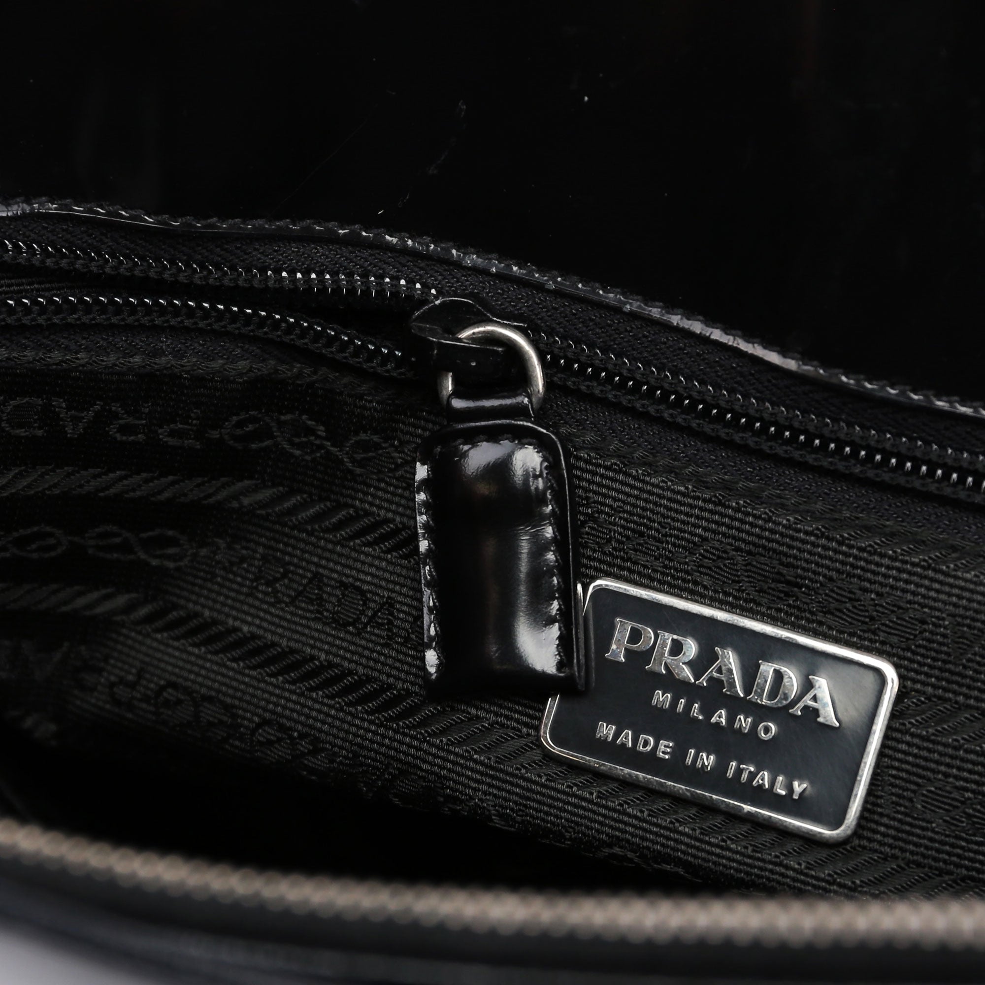 Prada 1995 Black Spazzolato Tote Bag