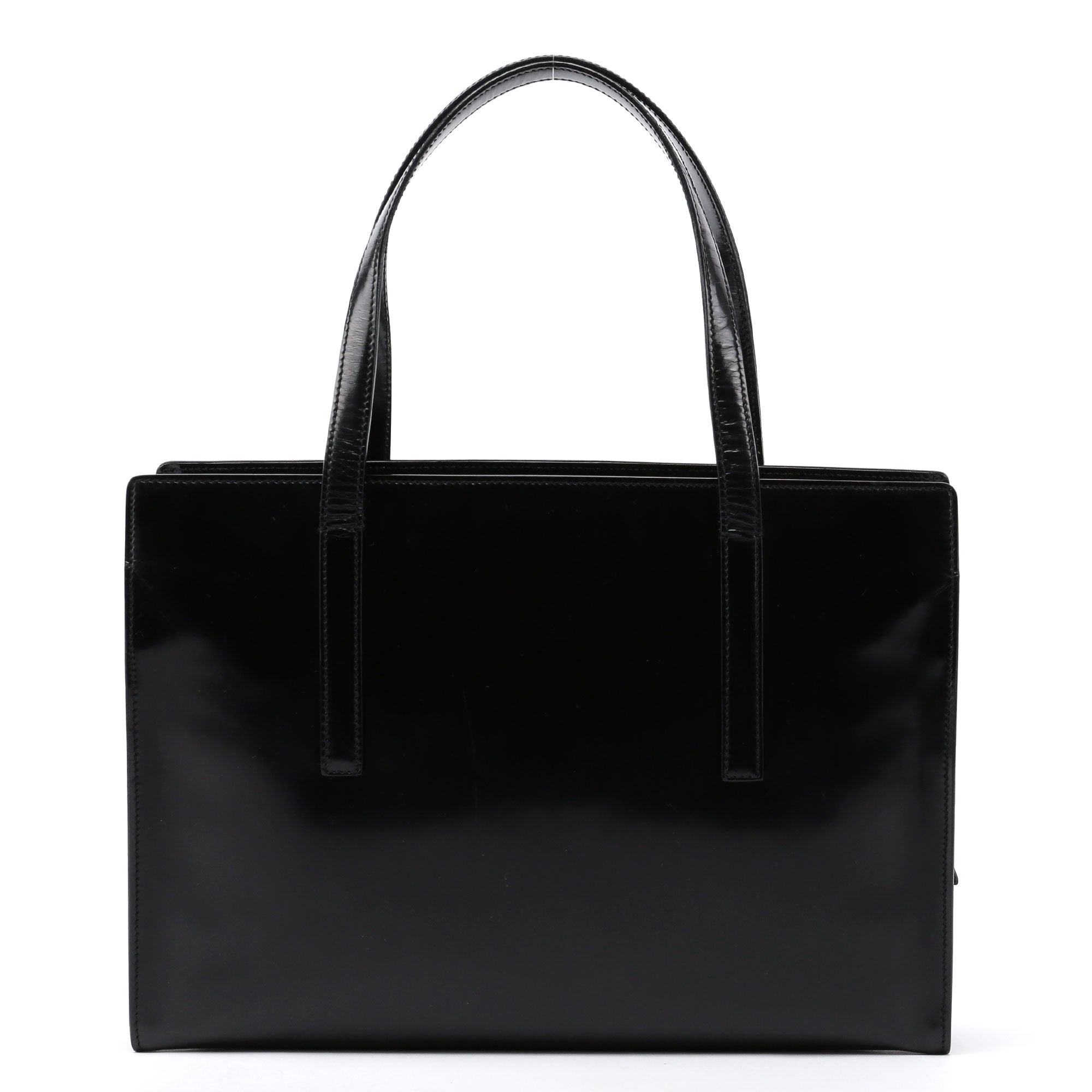 Prada 1995 Black Spazzolato Tote Bag