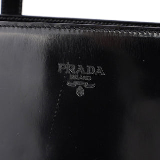 Prada 1995 Black Spazzolato Tote Bag