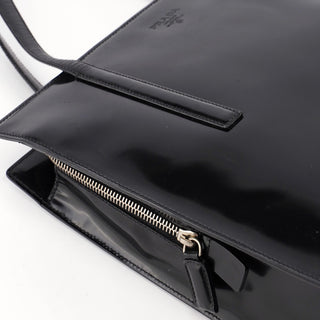 Prada 1995 Black Spazzolato Tote Bag