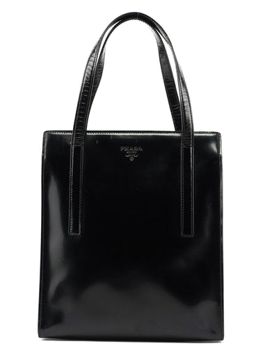 Prada 1995 Black Spazzolato Tote Bag