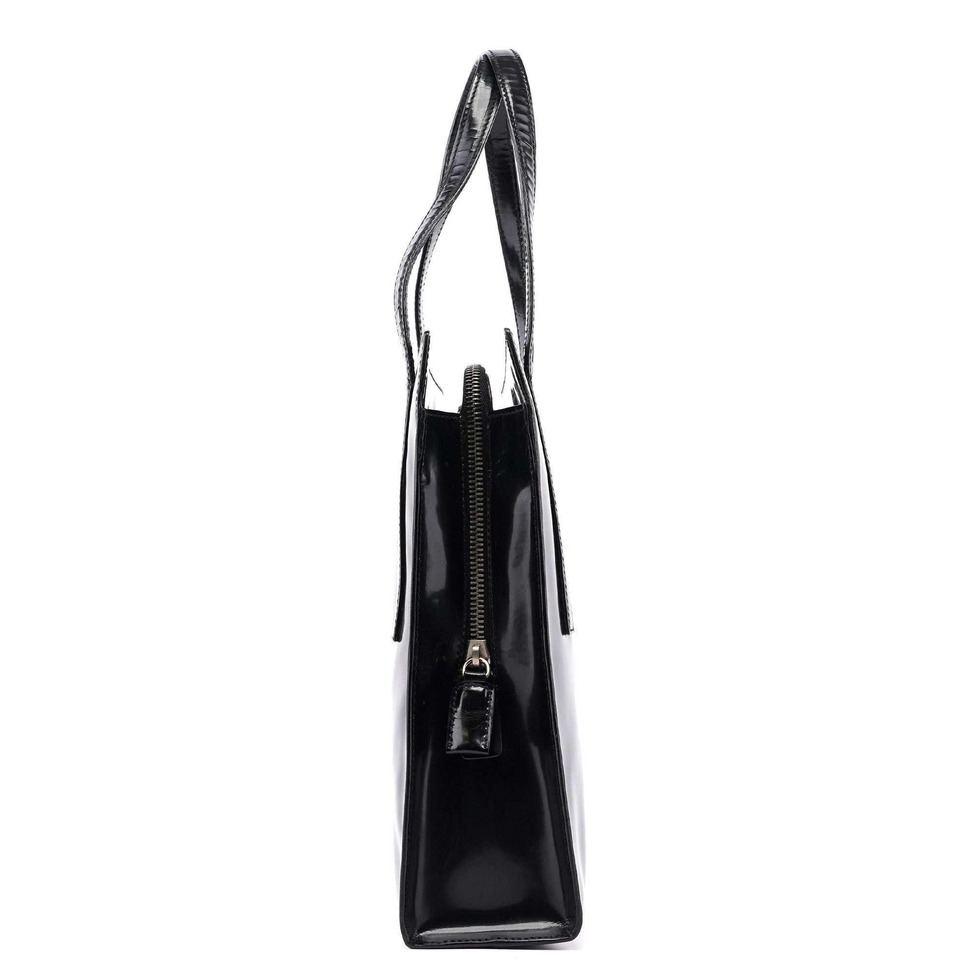 Prada 1995 Black Spazzolato Tote Bag