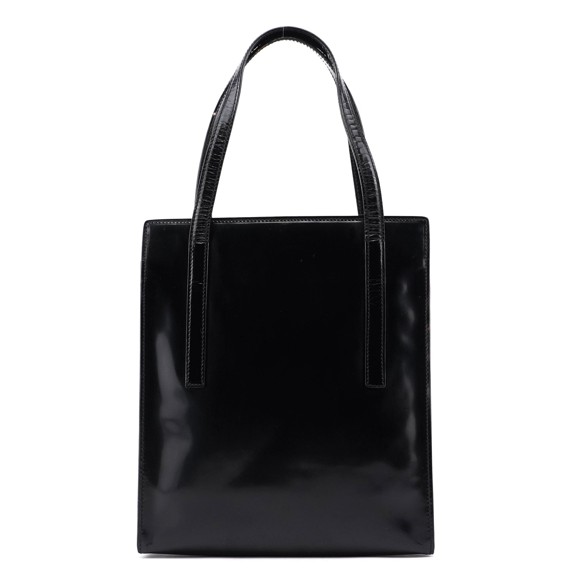 Prada 1995 Black Spazzolato Tote Bag