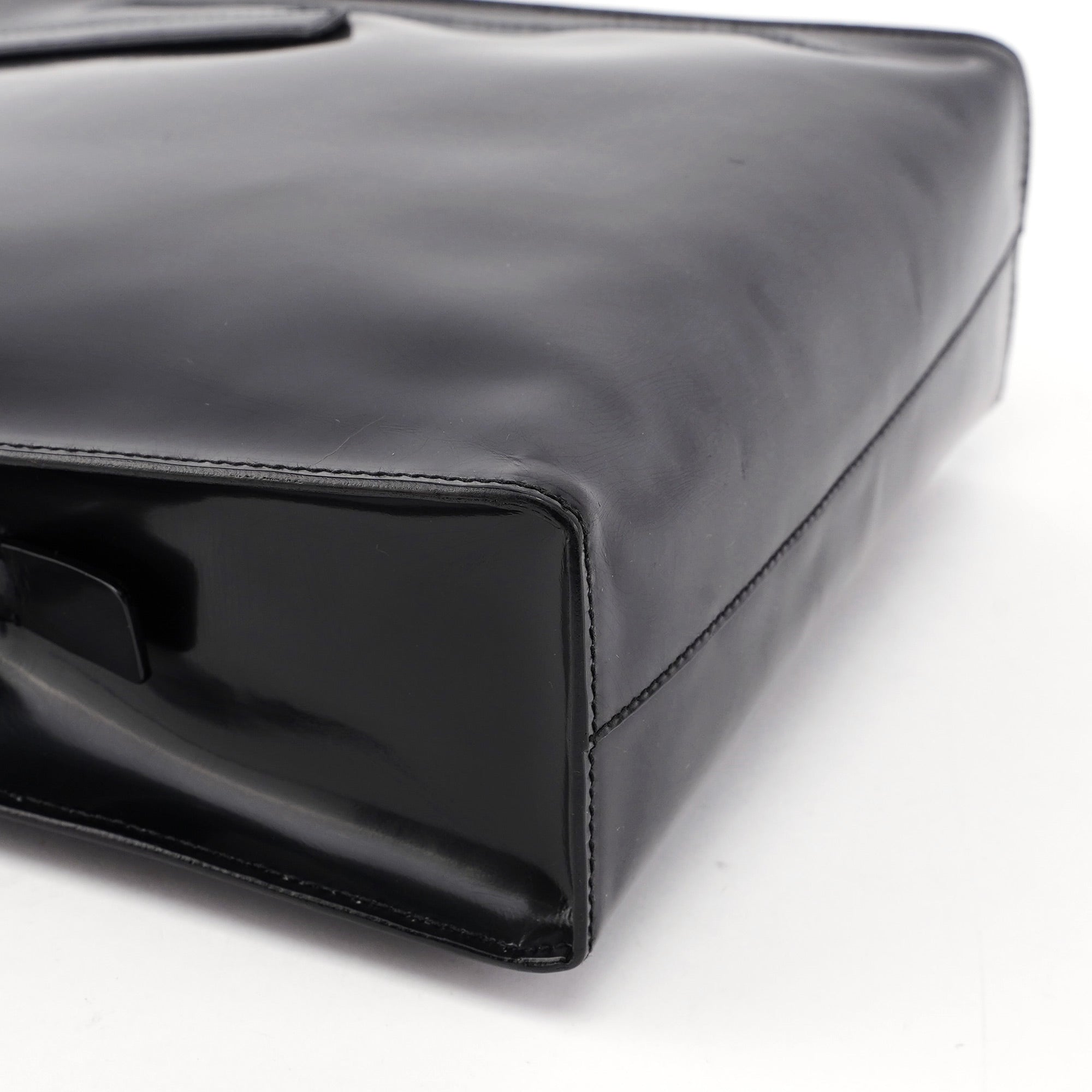 Prada 1995 Black Spazzolato Tote Bag