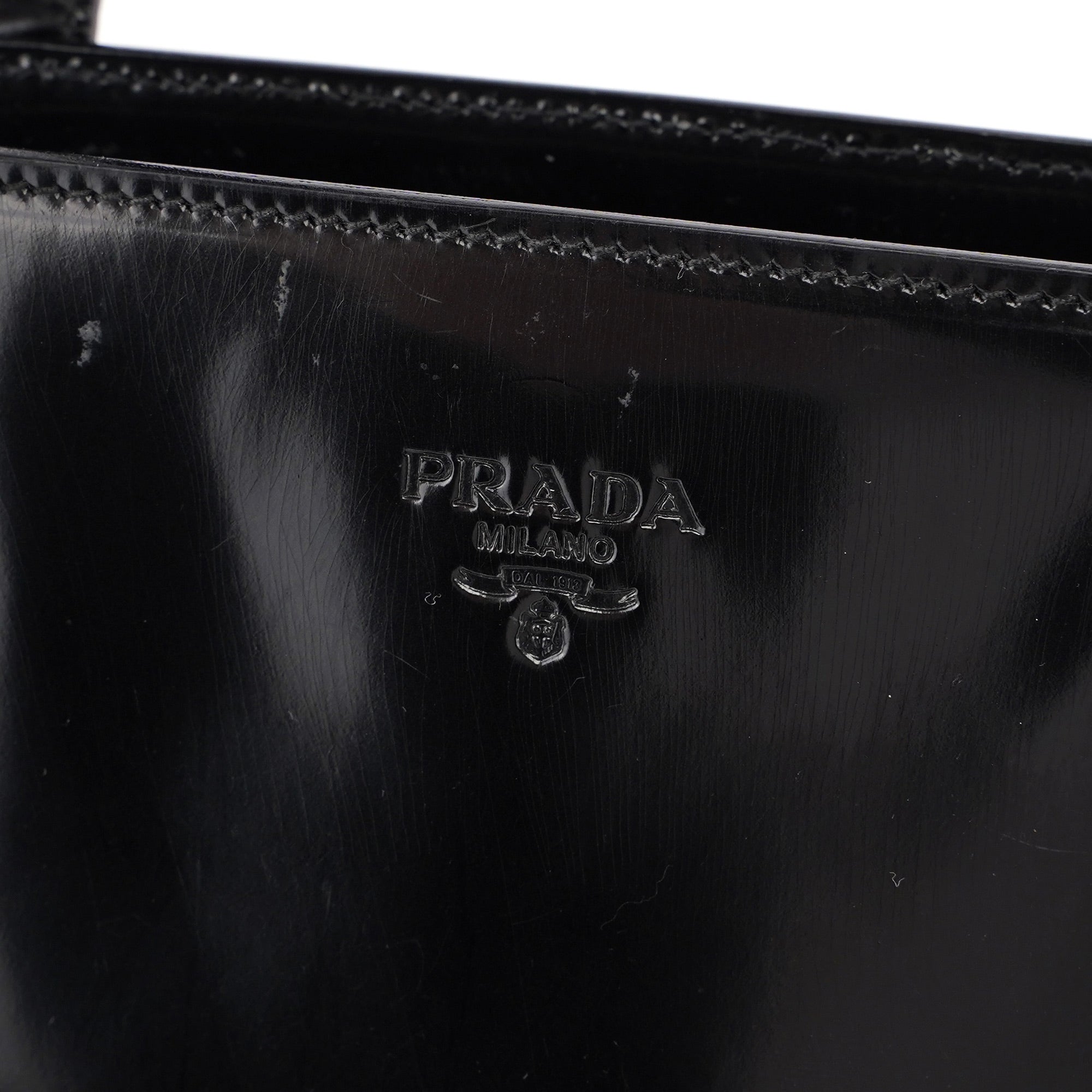 Prada 1995 Black Spazzolato Tote Bag
