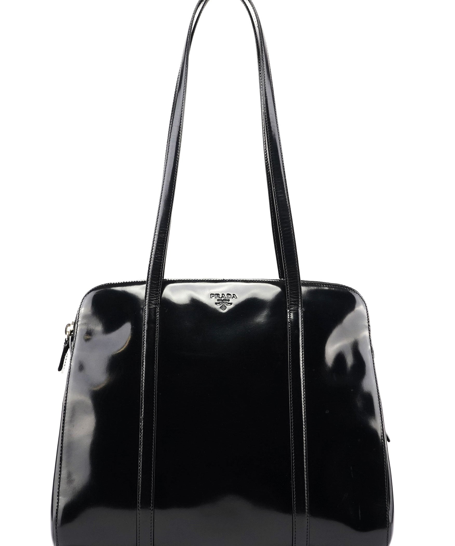 Prada 1995 Black Spazzolato Tote Bag