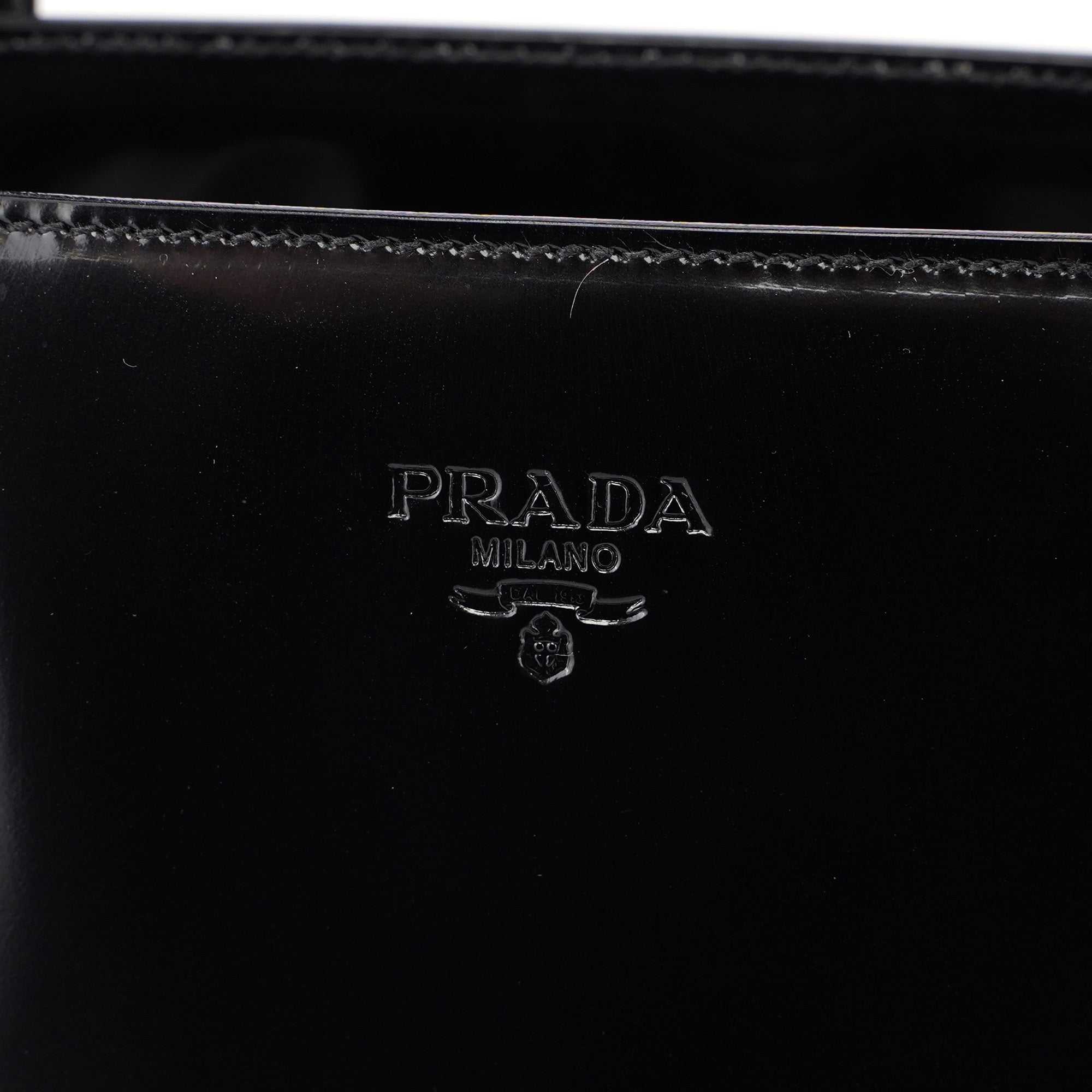 Prada 1995 Black Spazzolato Tote Bag