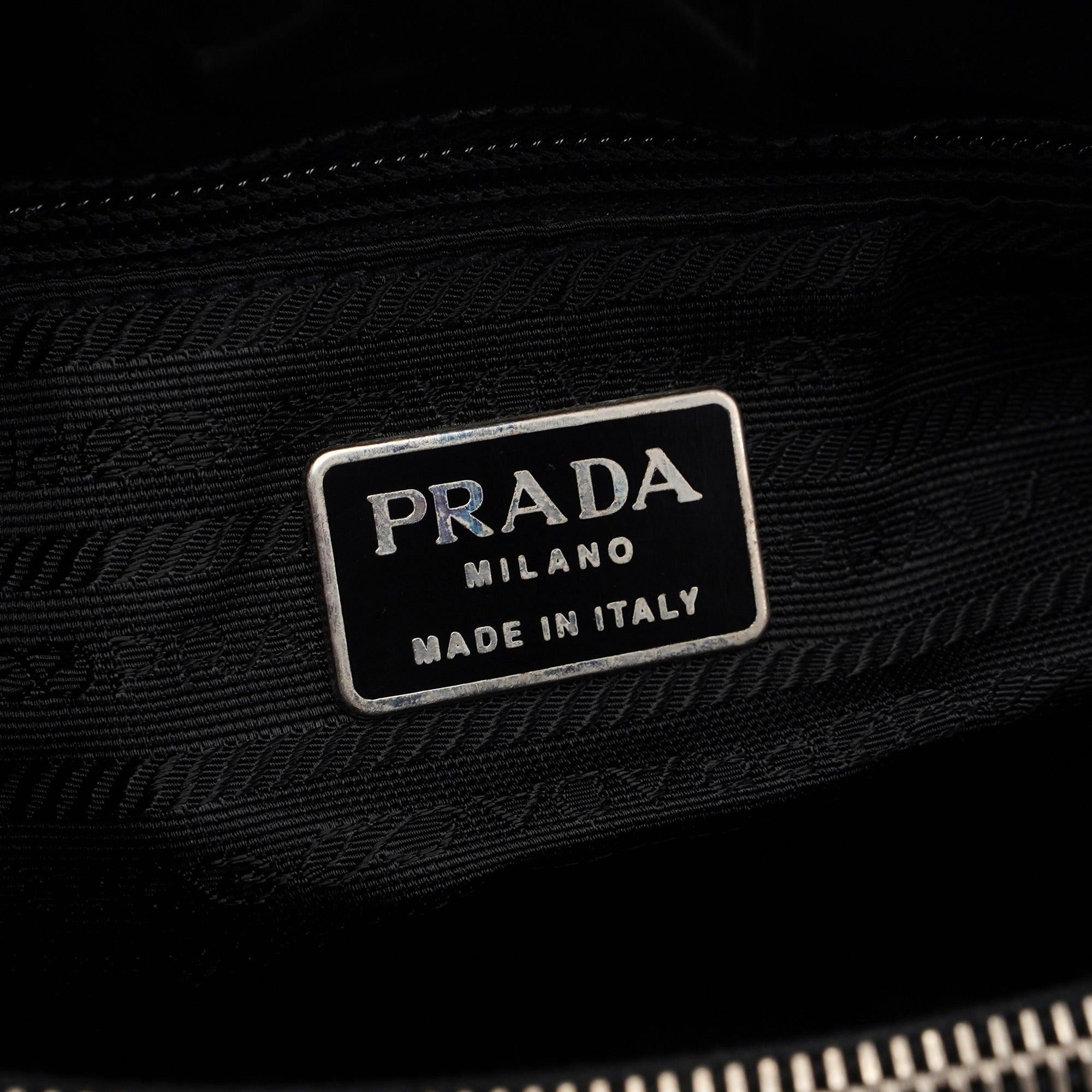 Prada 1995 Black Spazzolato Tote Bag