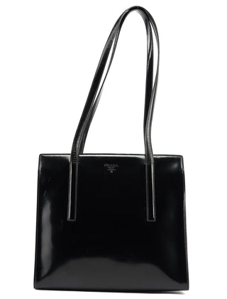 Prada 1995 Black Spazzolato Tote Bag