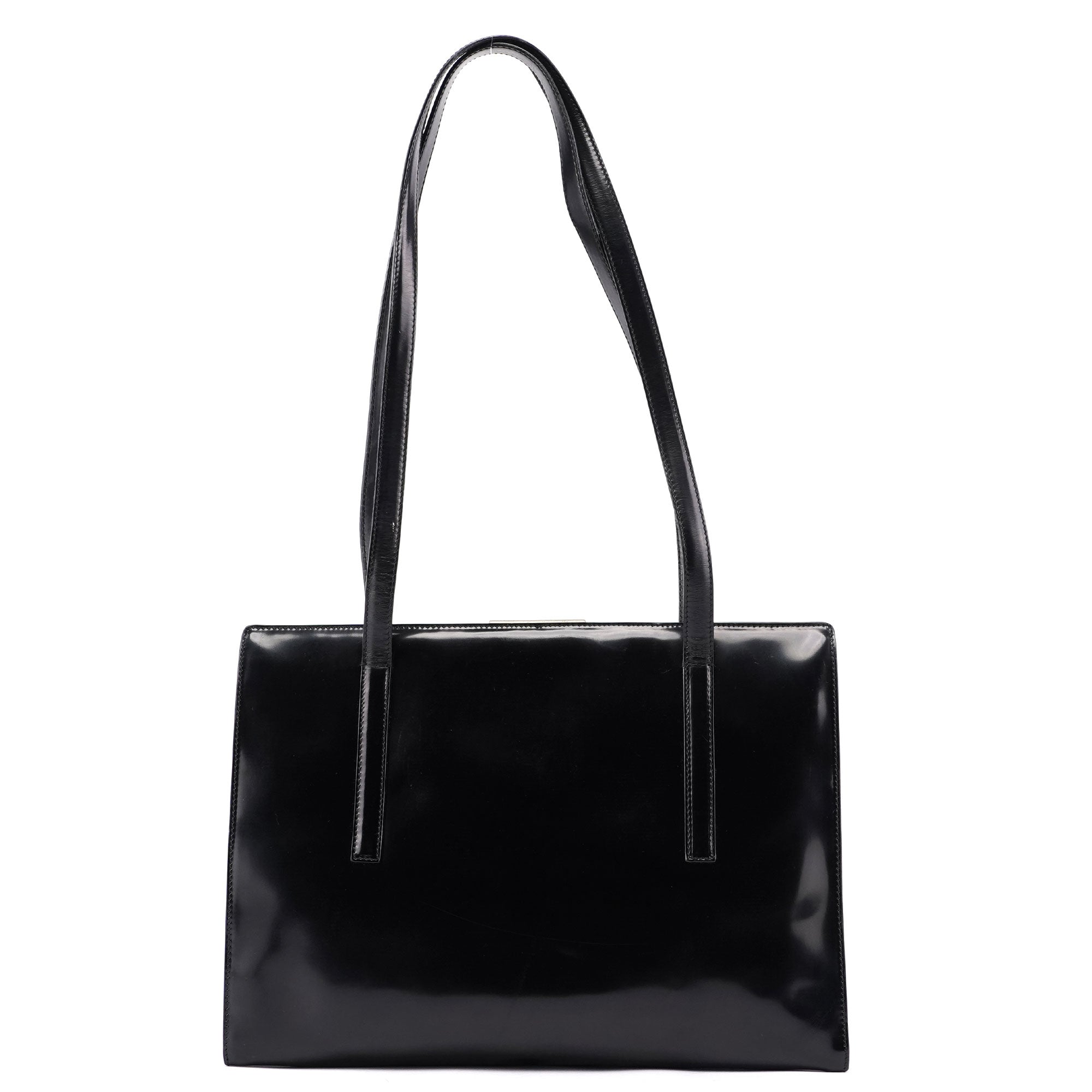 Prada 1995 Black Spazzolato Tote Bag
