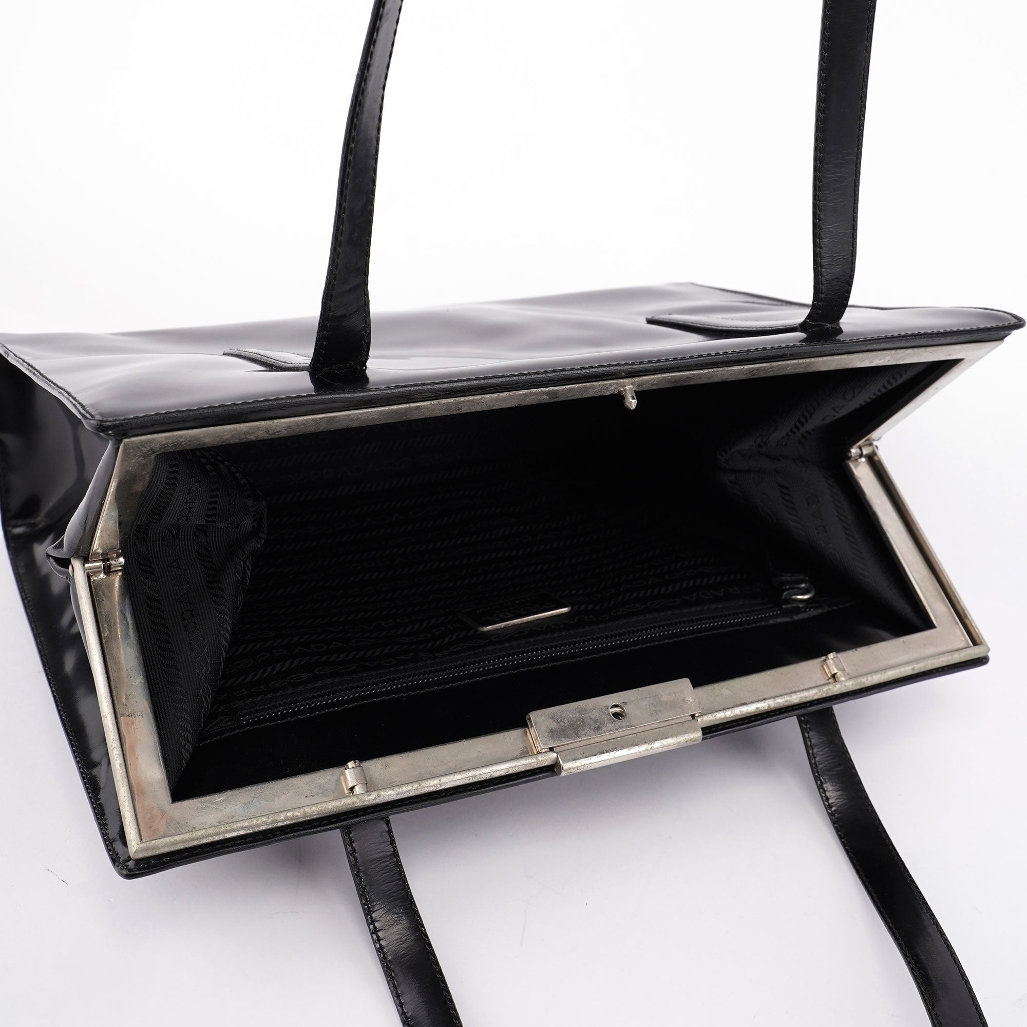 Prada 1995 Black Spazzolato Tote Bag