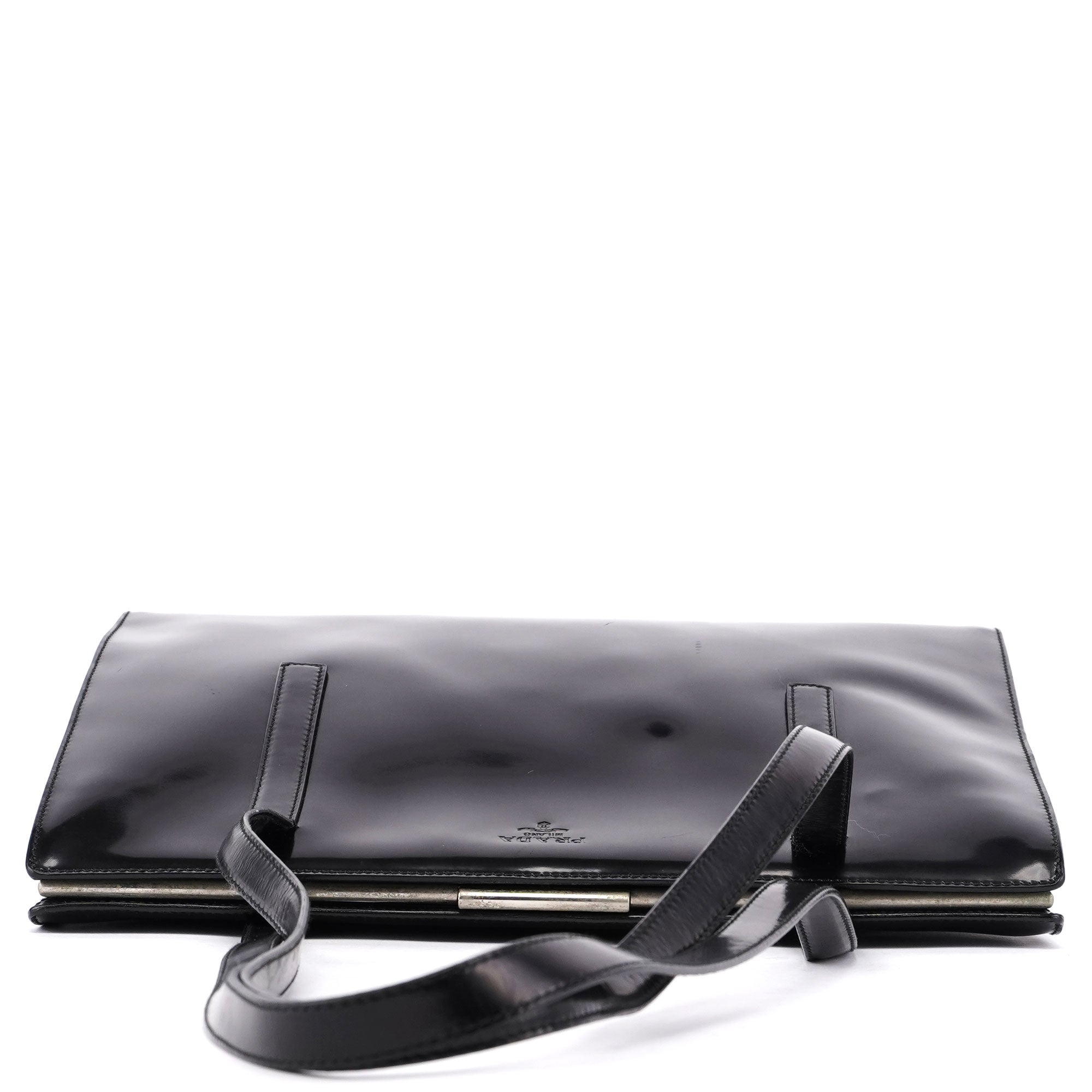 Prada 1995 Black Spazzolato Tote Bag