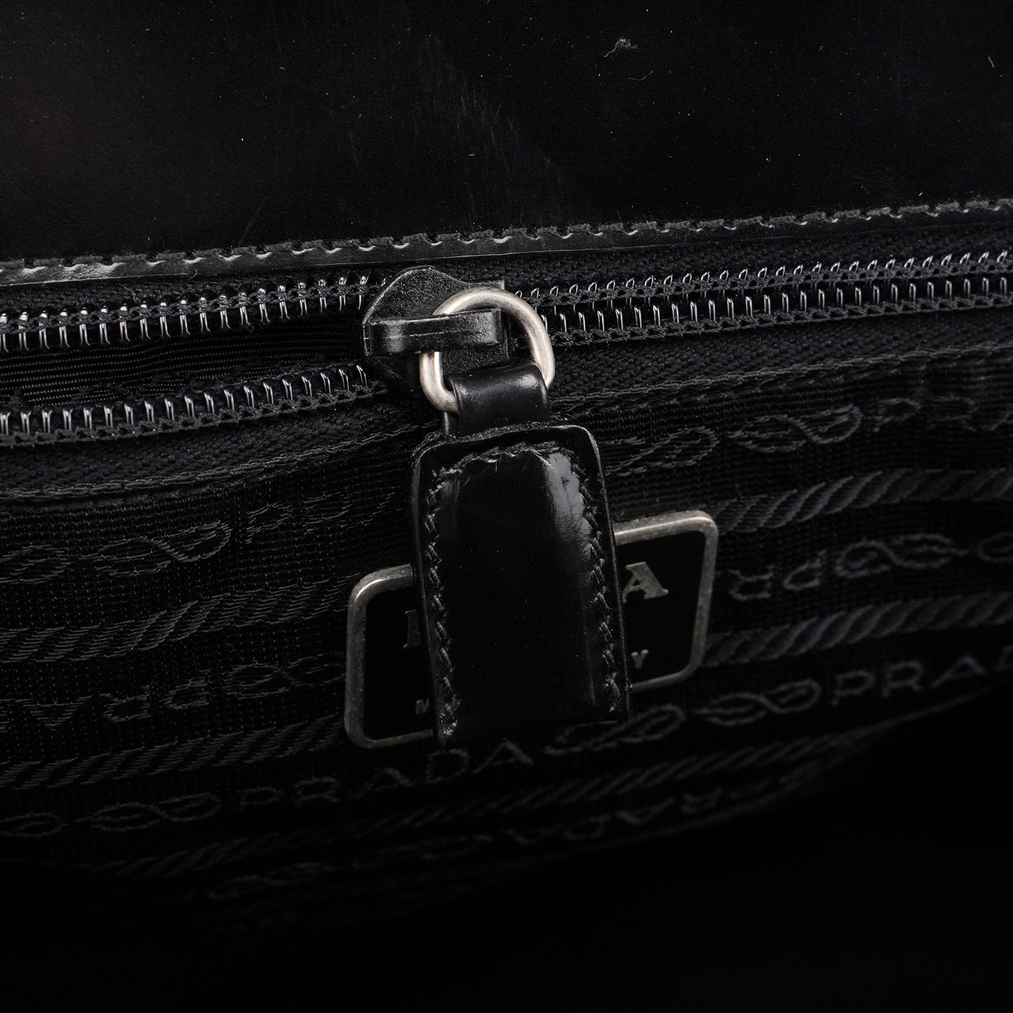 Prada 1995 Black Spazzolato Tote Bag