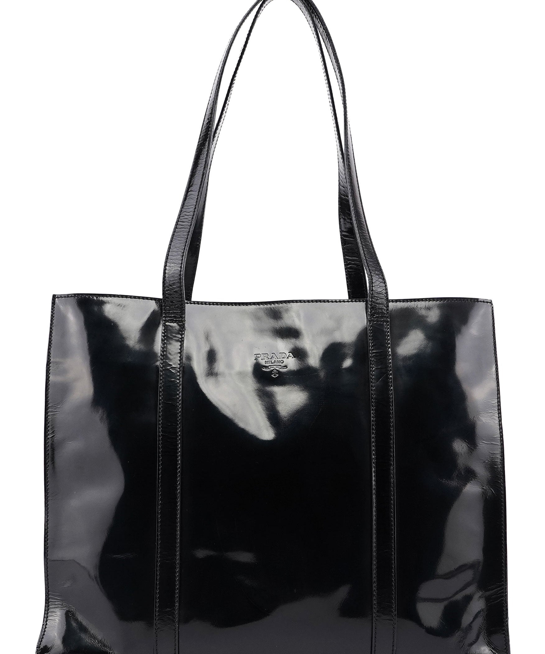 Prada 1995 Black Spazzolato Tote Bag