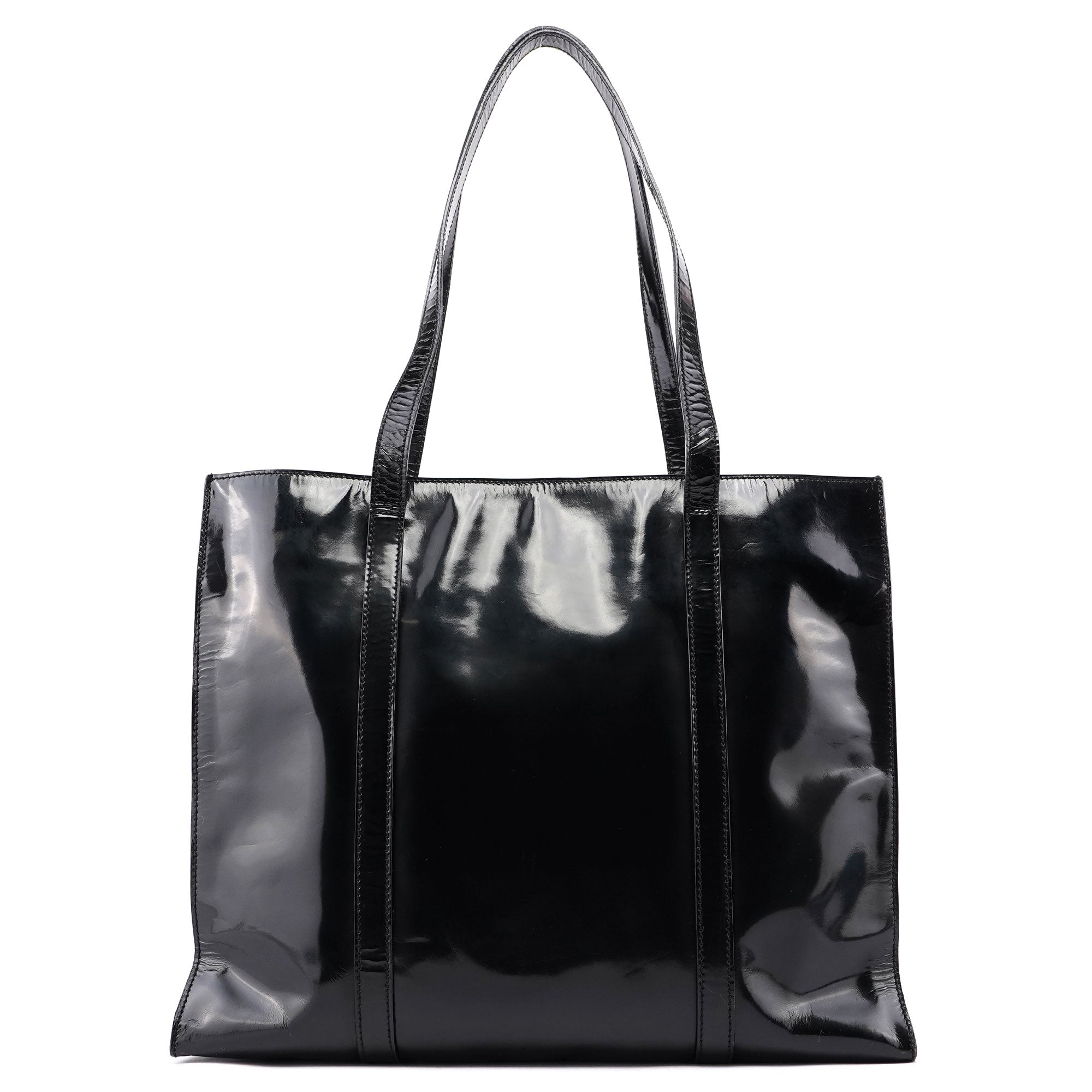 Prada 1995 Black Spazzolato Tote Bag